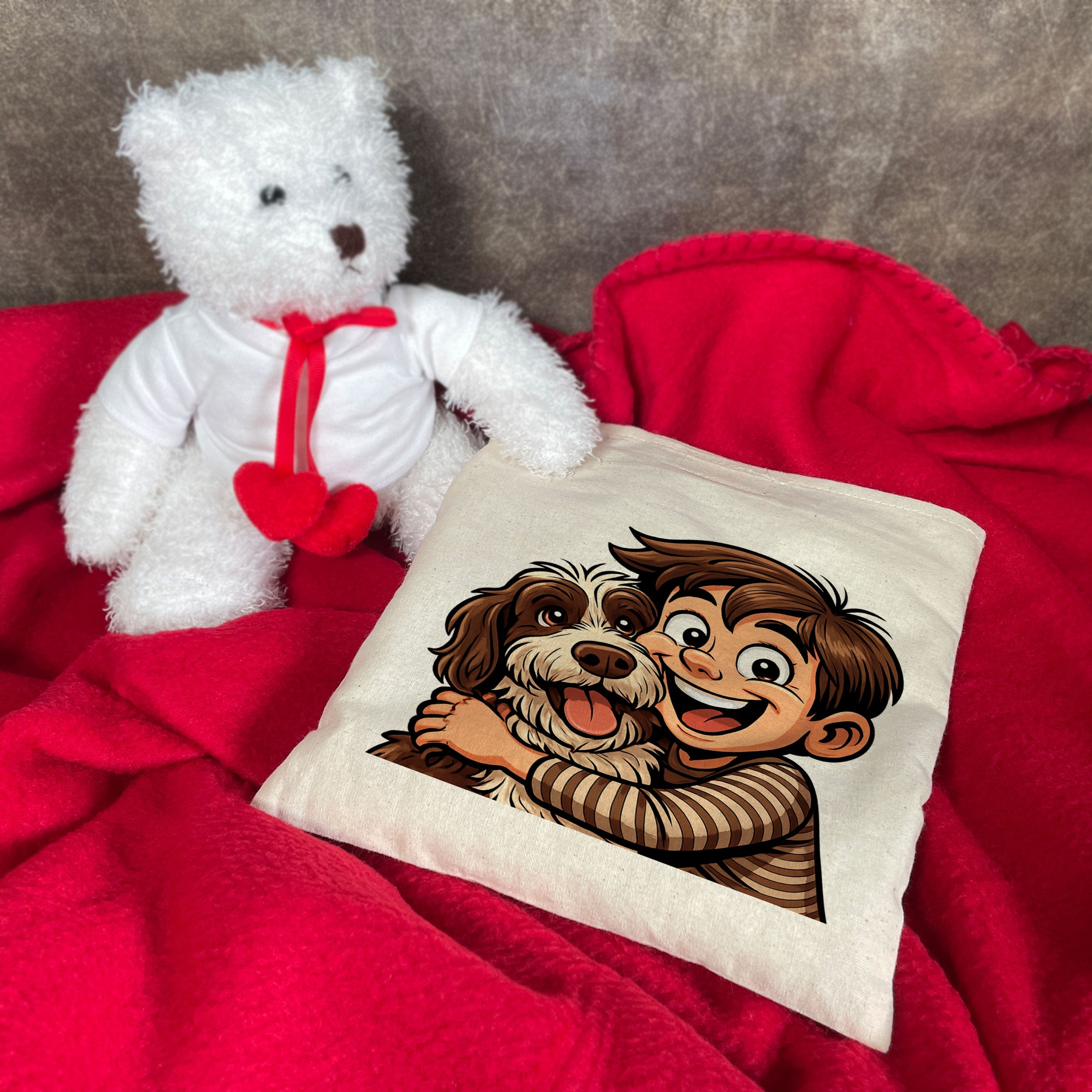 Kirschkernkissen mit Karikatur & Individualisierung - adressaufkleber-fabrik.de