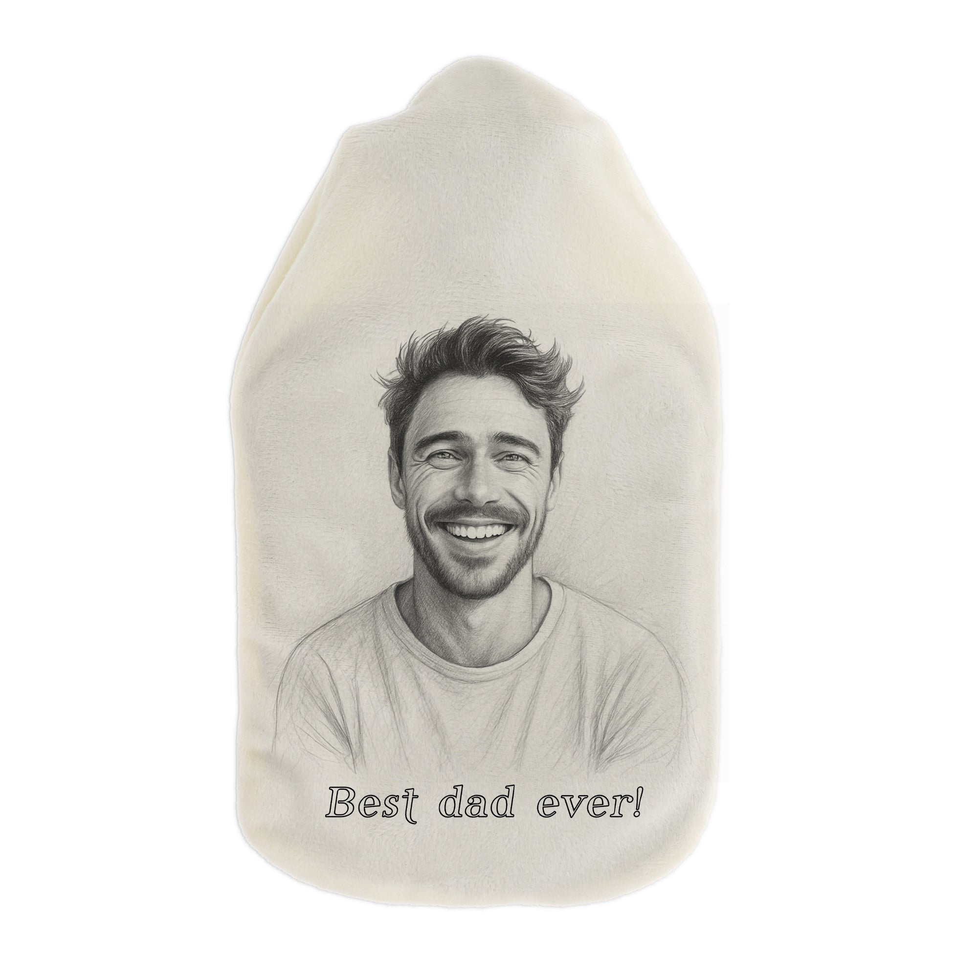 Wärmflasche mit Bleistiftzeichnung und Individualisierung - aufkleberdrucker.de