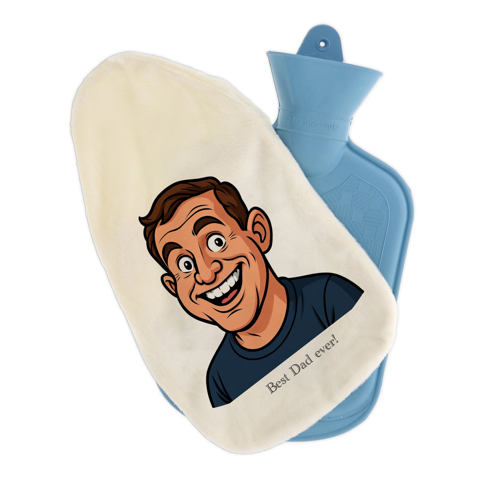 Wärmflasche mit Karikatur und Individualisierung - aufkleberdrucker.de