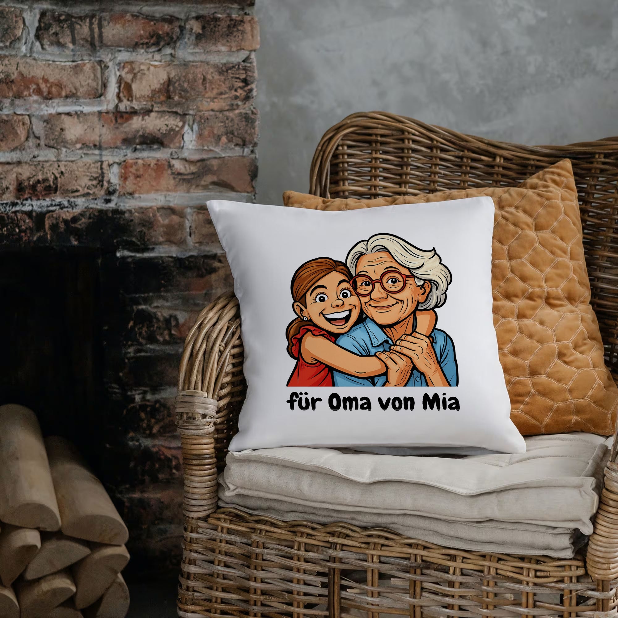 Kissenbezug mit Karikatur & Individualisierung - aufkleberdrucker.de