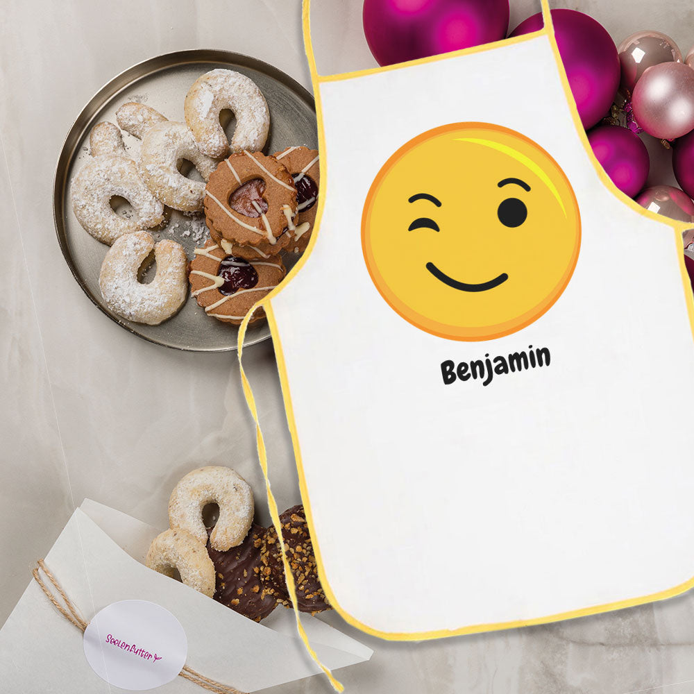 Kinder-Schürze mit individuellem Druck, farbige Kinderschürze aus Baumwolle, perfekt für Kinder in der Küche oder beim Basteln.
