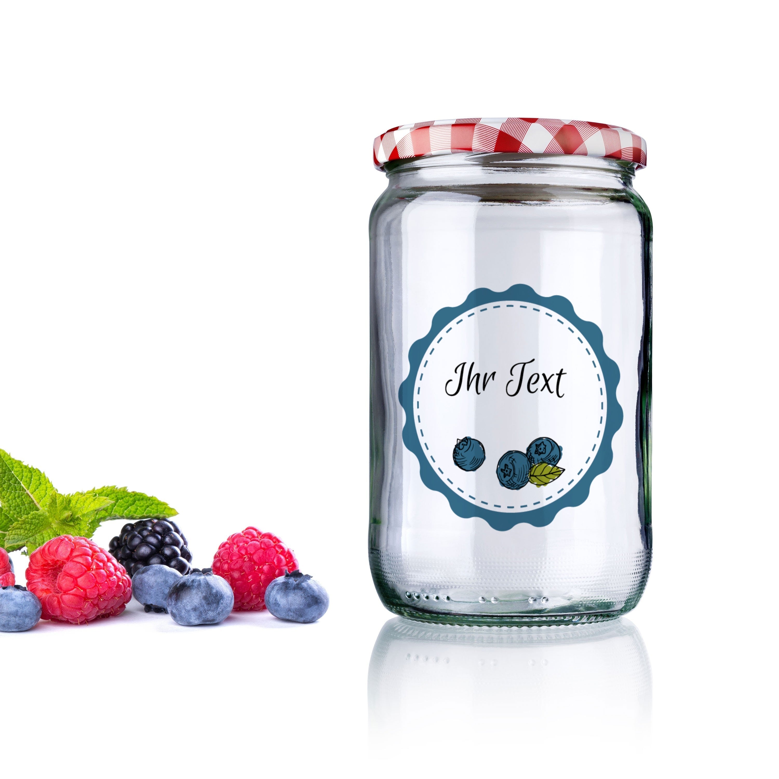 Marmeladenetiketten Set mit unterschiedlichen Motiven, Blaubeere Zeichnung, aufkleberdrucker.de, 3 Bögen, 200x300 mm