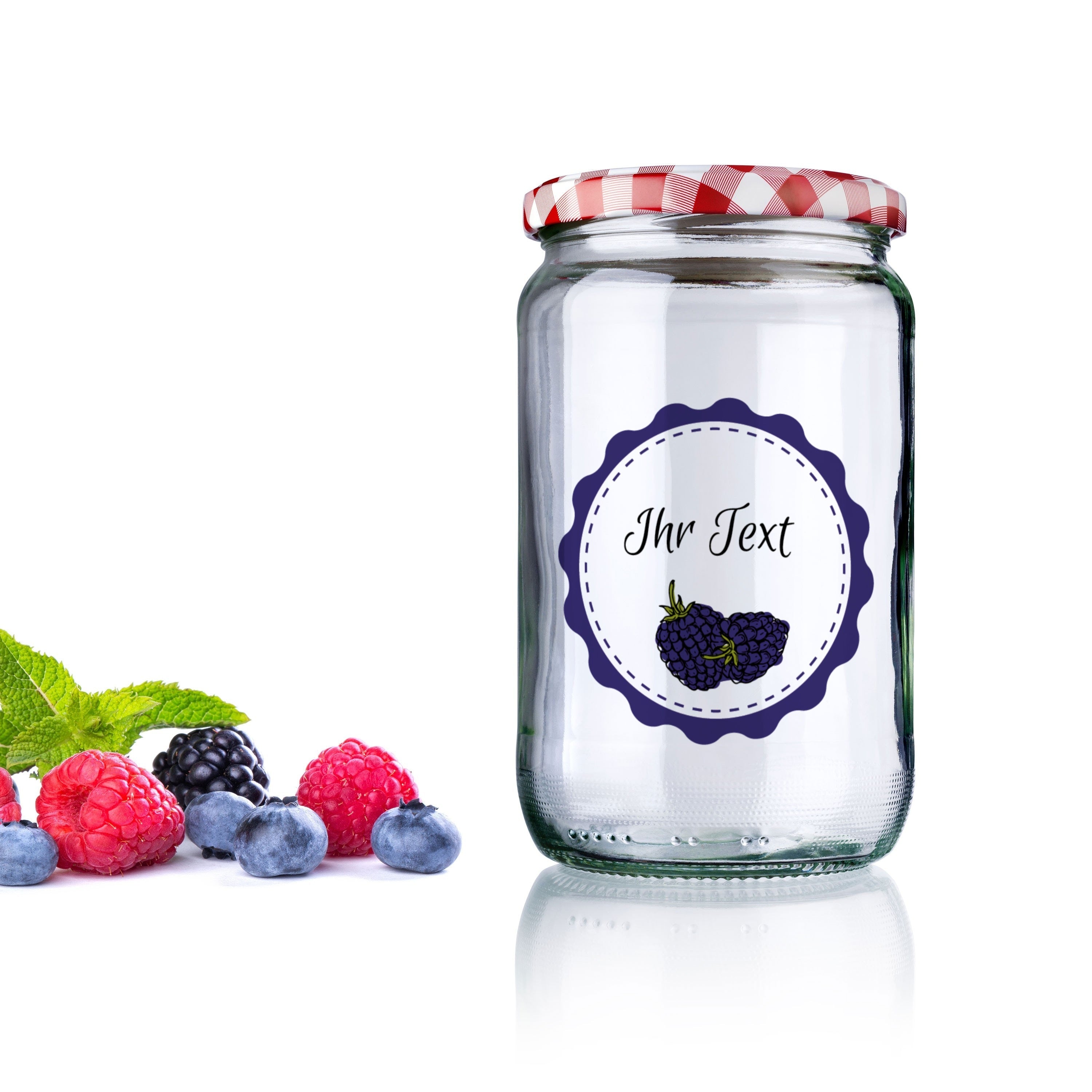 Marmeladenetiketten-Set mit verschiedenen Motiven, inklusive Brombeere-Zeichnung, auf 3 Bögen, 200x300 mm, von aufkleberdrucker.de