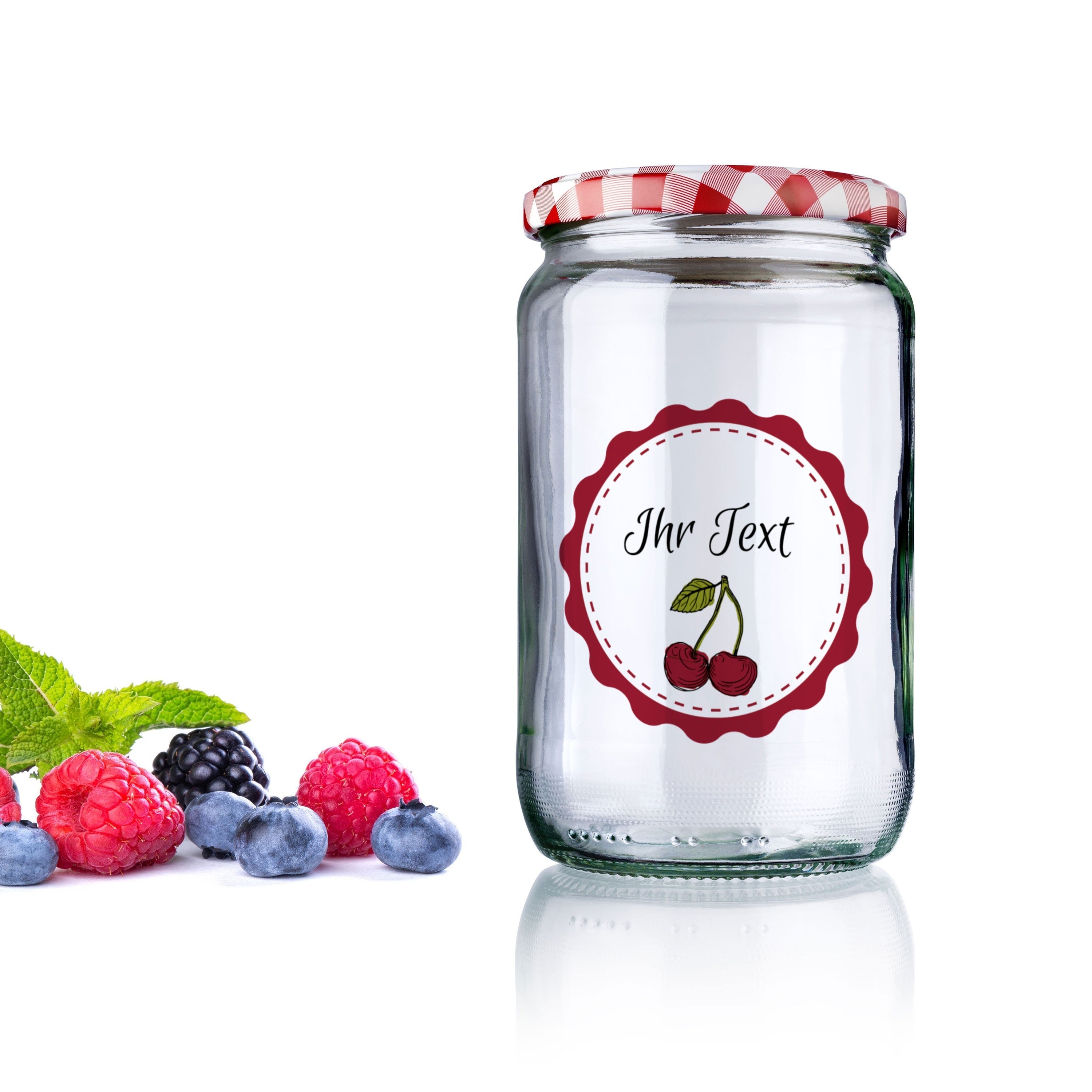 Marmeladenetiketten-Set mit Kirschmotiv, 3 Bögen, 200x300 mm, ideal für selbstgemachte Marmeladen, von aufkleberdrucker.de