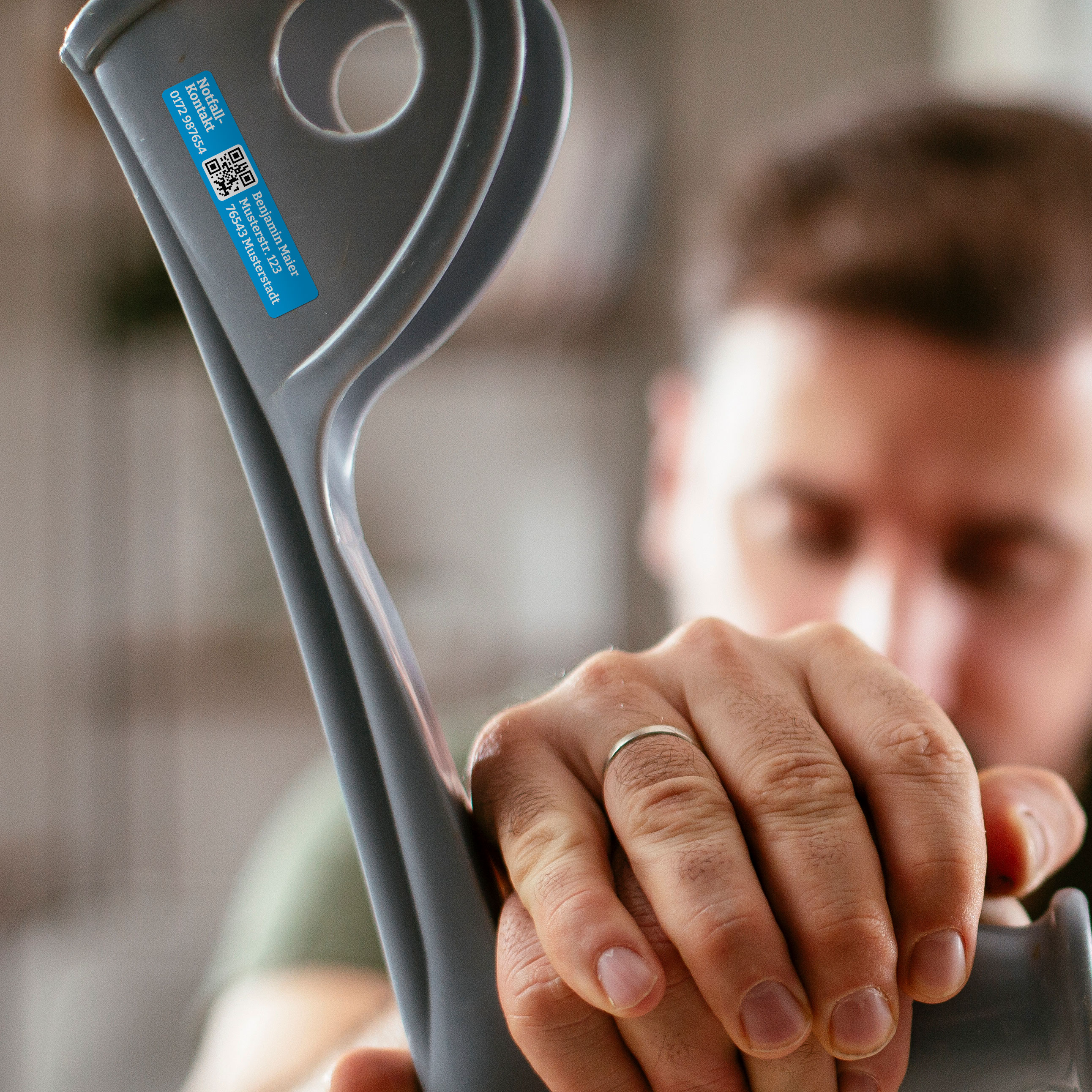 Notfallkontakt-Aufkleberset mit Name, Telefonnummer und Adresse, stark haftende Aufkleber in 60x13 mm und 30x13 mm