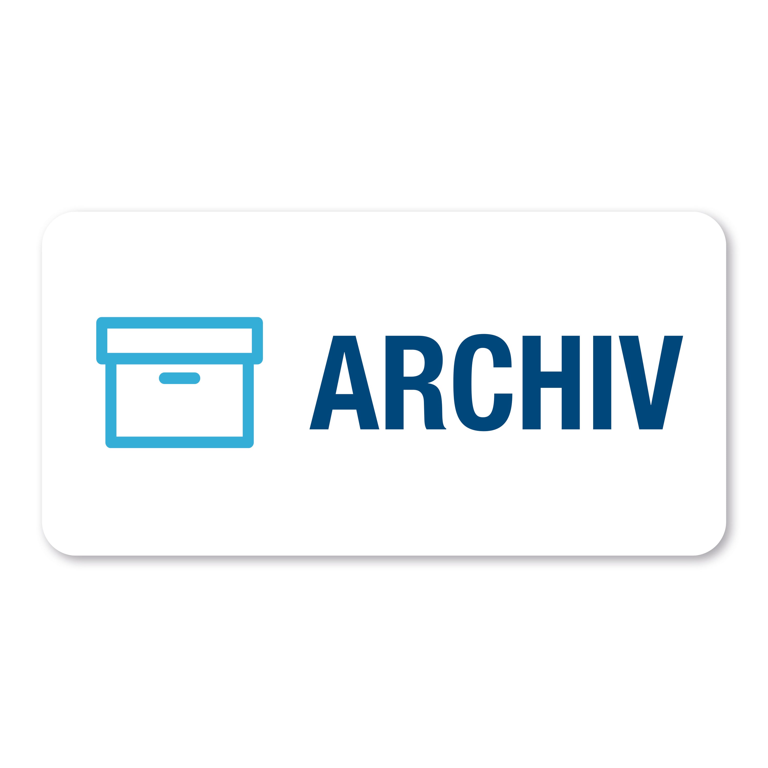 Piktogramm-Aufkleber "Archiv" 60x30 mm auf Rolle, 250 Stück, für Organisation und Dokumentenmanagement.