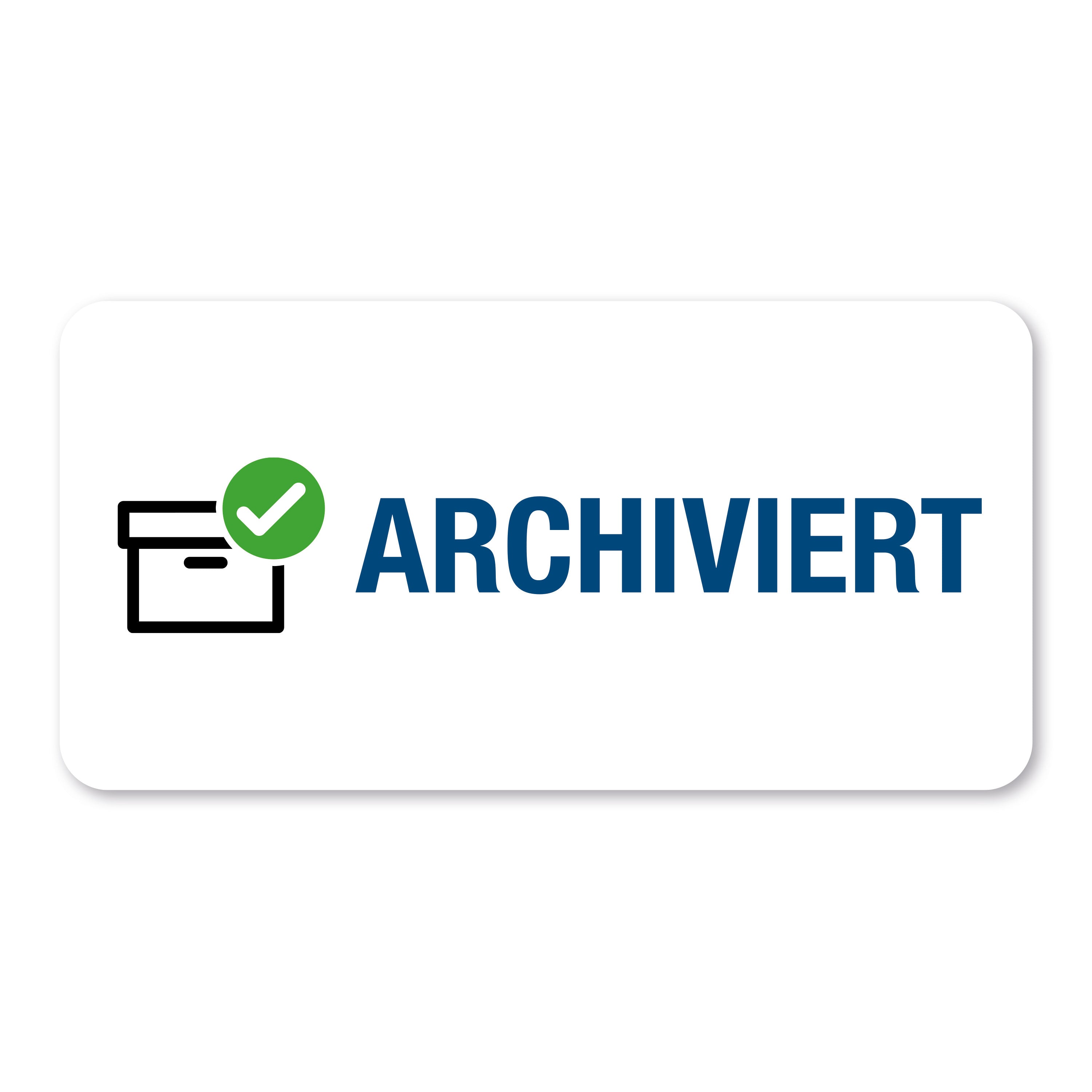 Aufkleber mit Piktogramm "Archiviert" in 60x30 mm, 250 Stück, rollenbasiert, für Dokumentenkennzeichnung, von aufkleberdrucker.de