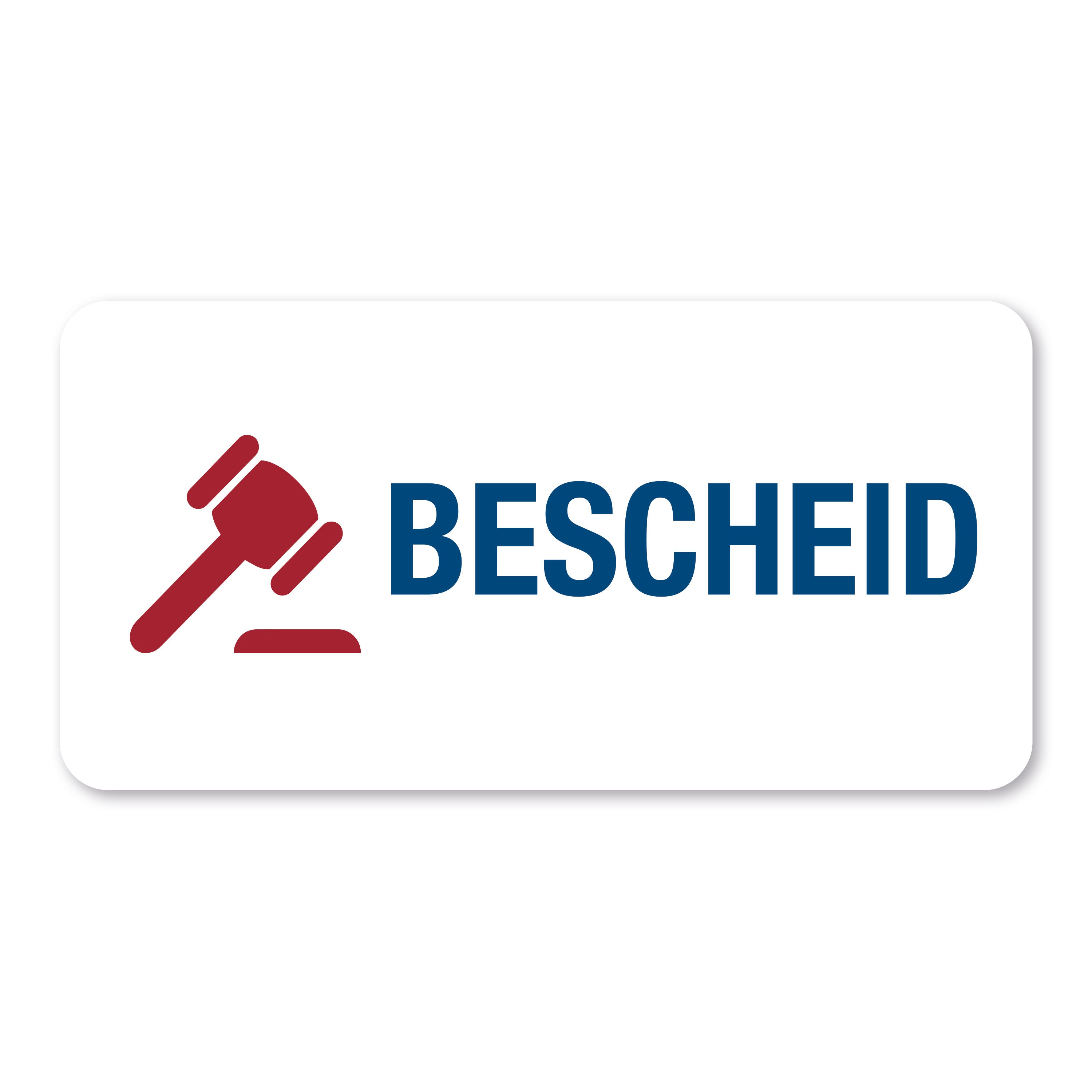 Aufkleber mit Piktogramm „Bescheid“ auf Rolle, 60x30 mm, 250 Stück, für Kennzeichnung und Organisation.