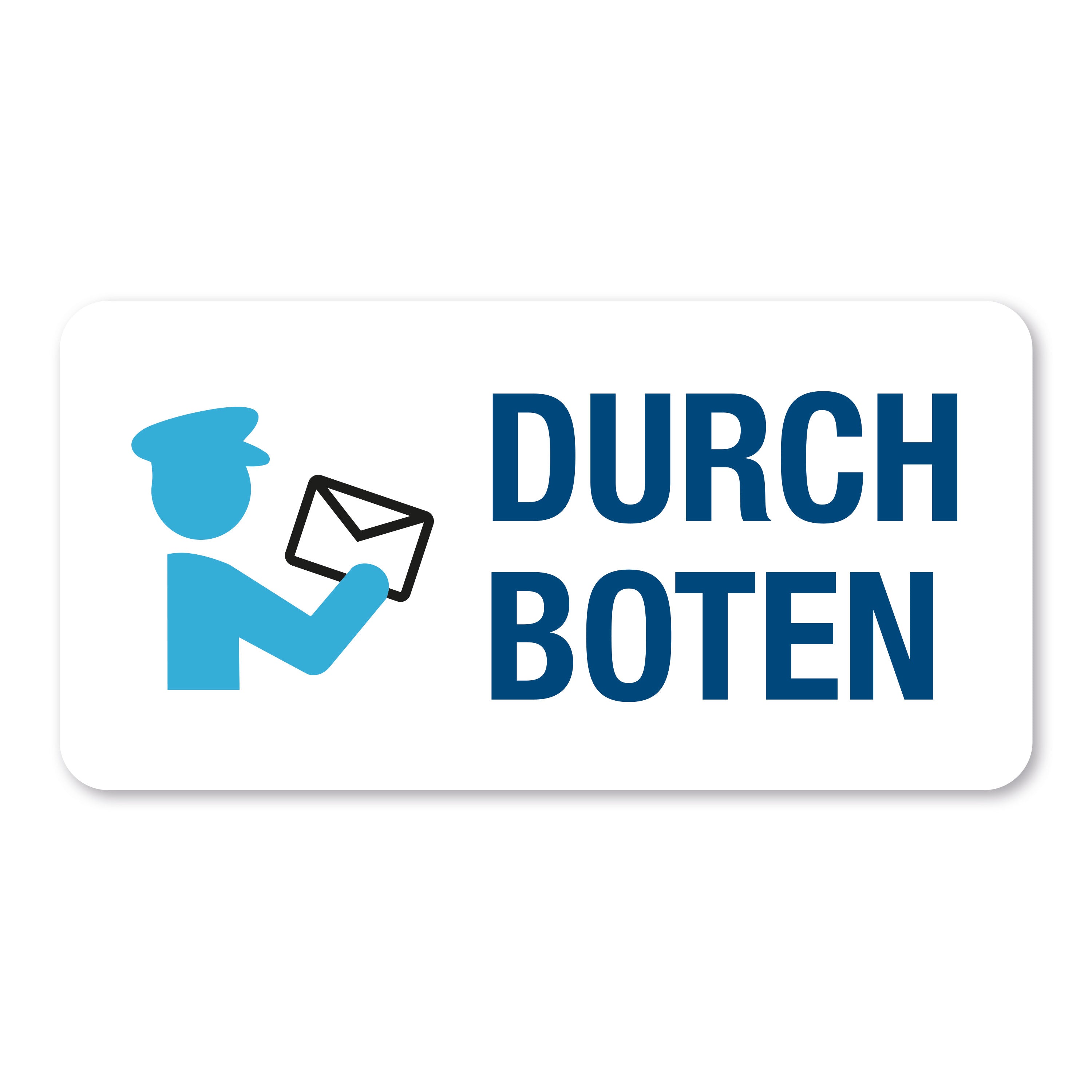 Aufkleber mit Piktogramm "Durch Boten", 60x30 mm, auf Rolle, 250 Stück, für Versand- und Lagerkennzeichnung.