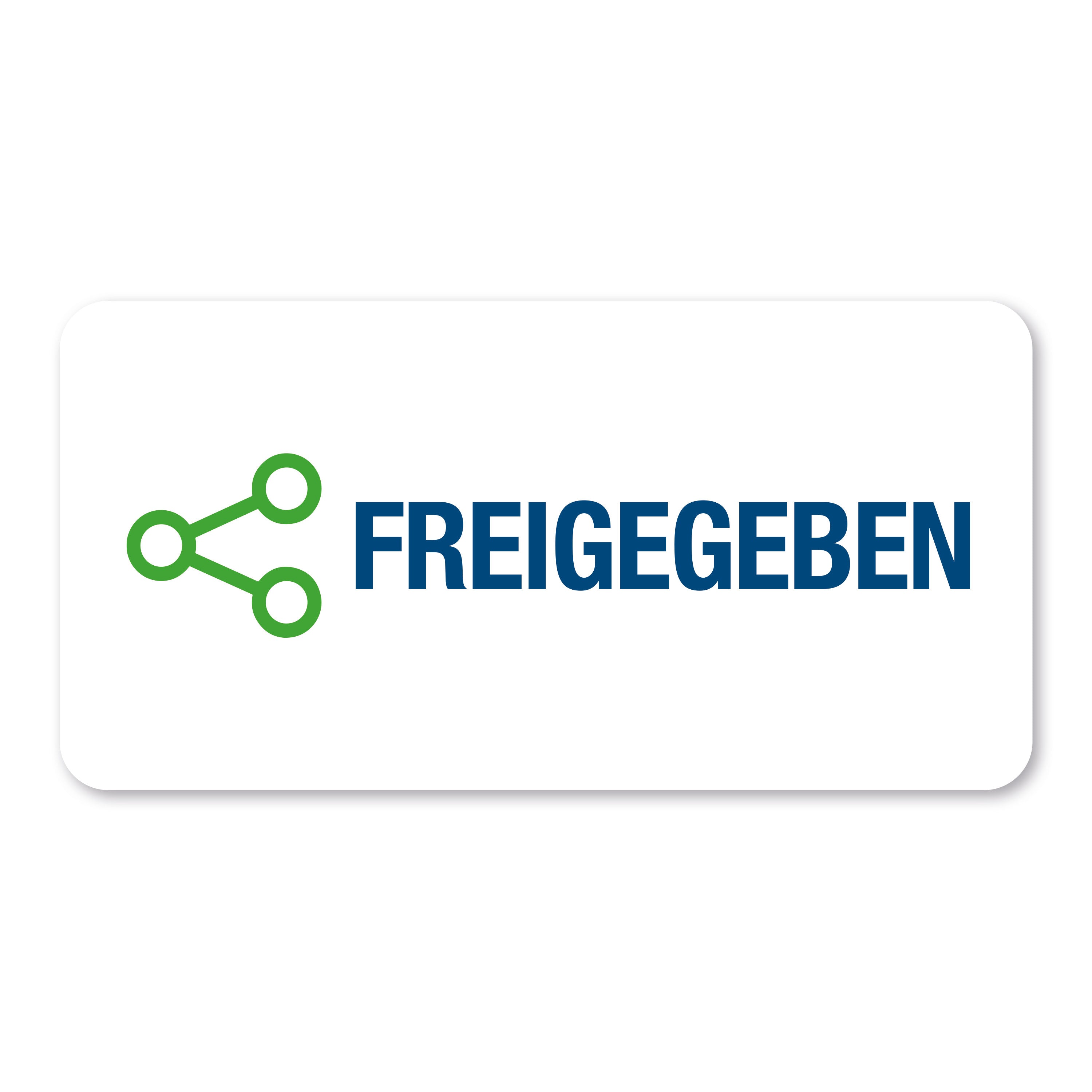 Aufkleber mit Piktogramm "Freigegeben" in 60x30 mm, 250 Stück, Rolletiketten, aufkleberdrucker.de