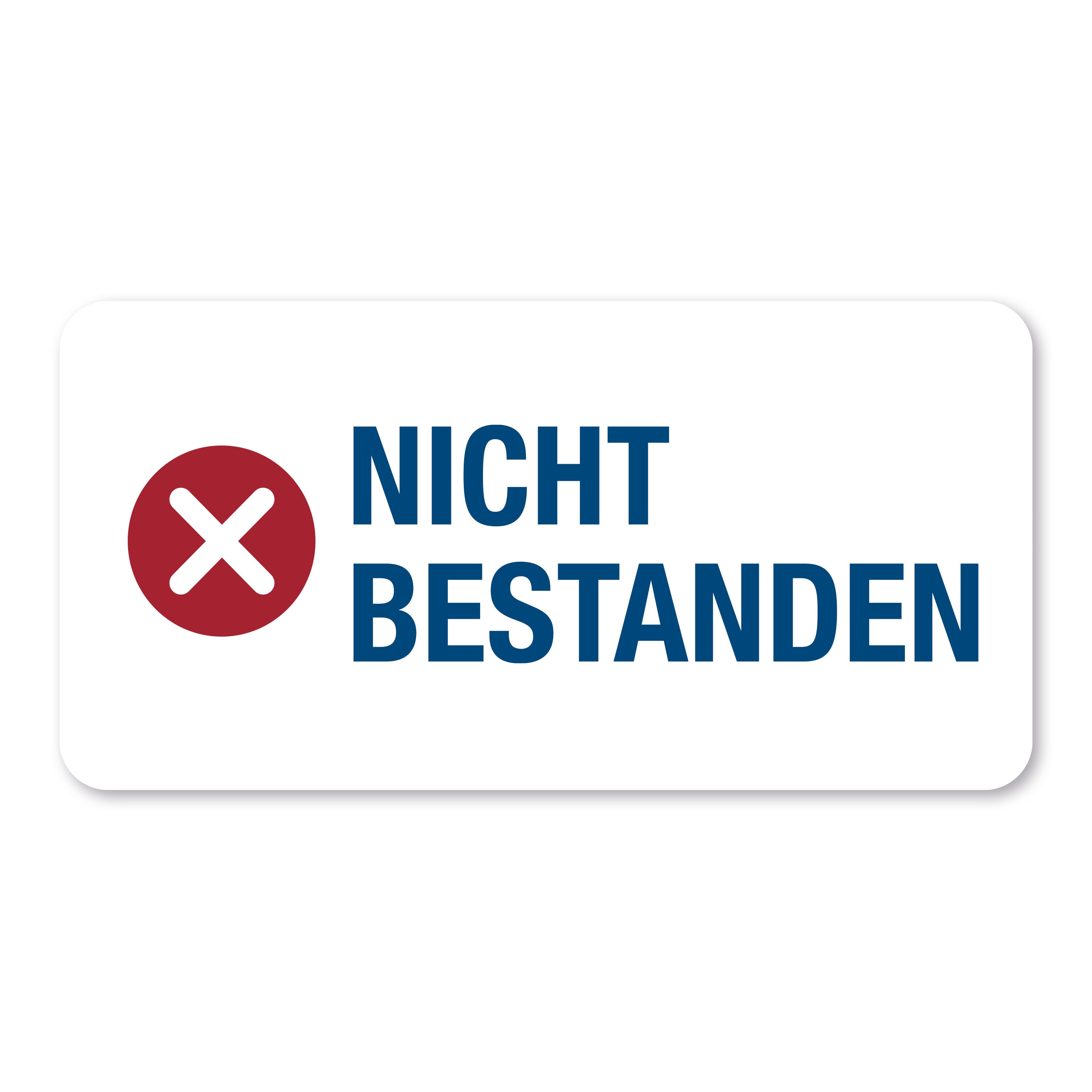 Aufkleber mit Piktogramm "Nicht bestanden" in 60x30 mm, 250 Stück, rollenförmiges Etikett, für Markierungen und Hinweise