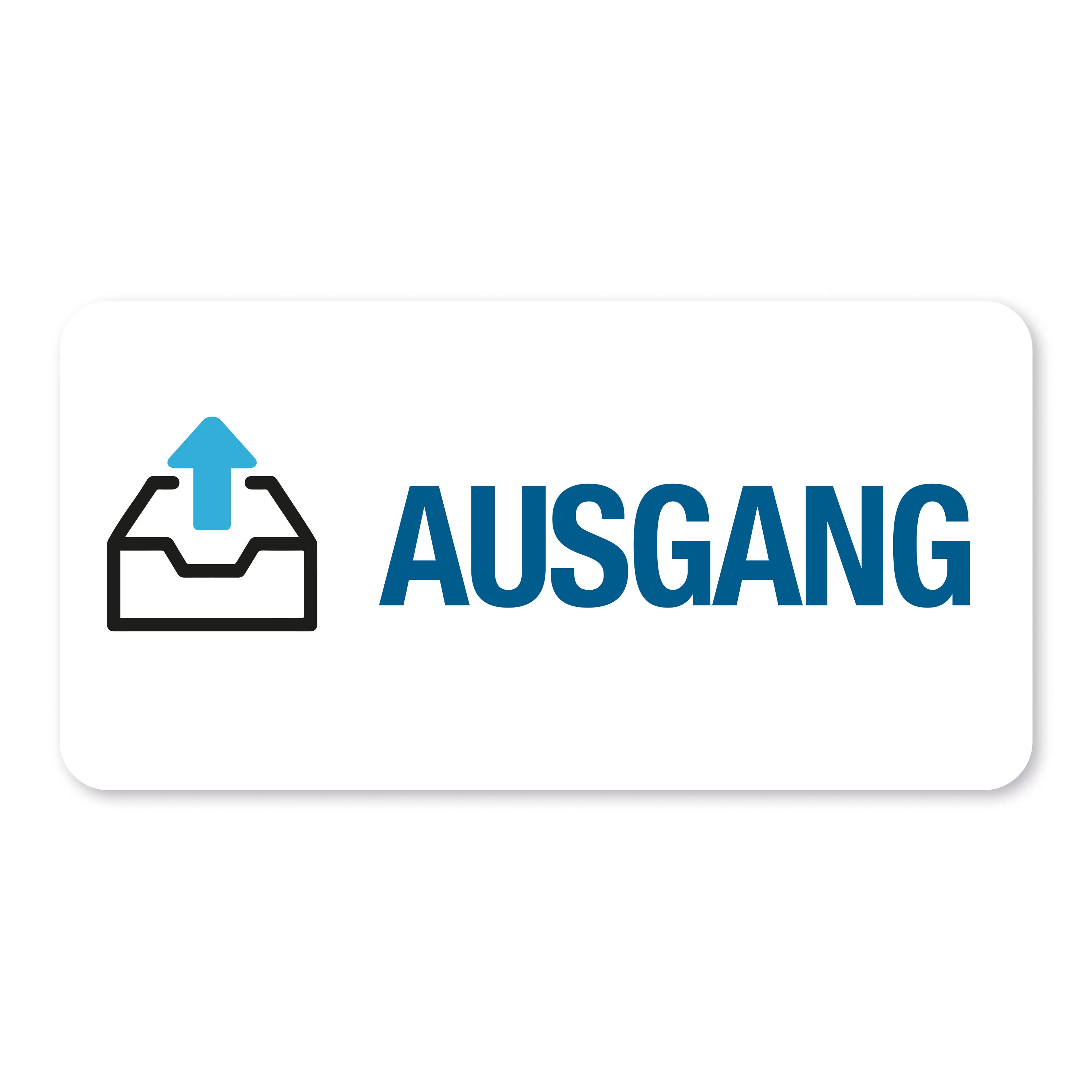 Aufkleber mit Piktogramm "Ausgang" in 60x30 mm, 250 Stück Rollenetiketten, für Beschilderung und Orientierung.