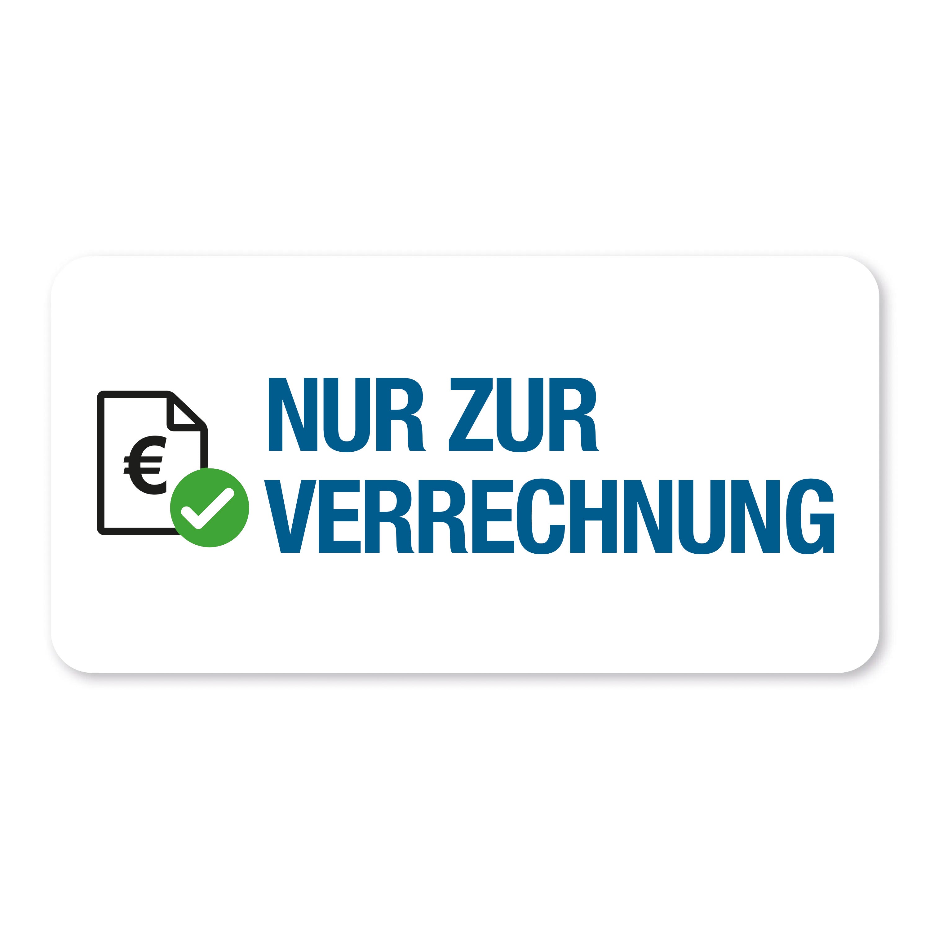Aufkleber mit Piktogramm "Nur zur Verrechnung", 60x30 mm, auf Rollen, 250 Stück, für Kennzeichnung und Verrechnung.