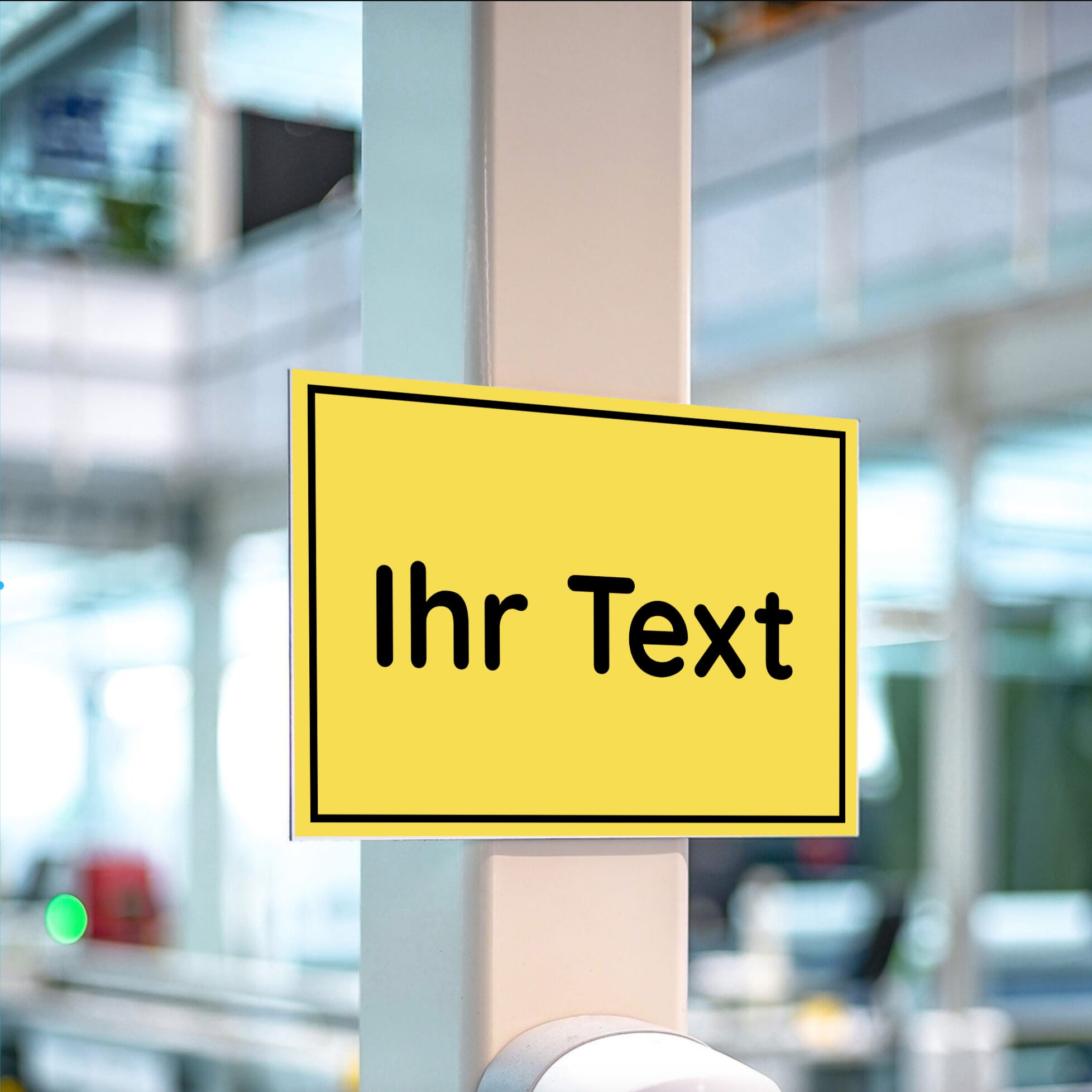 Alu-Verbundschild mit Wunschtext, 300x200 mm, weiß mit personalisierter Beschriftung, wetterfest und langlebig