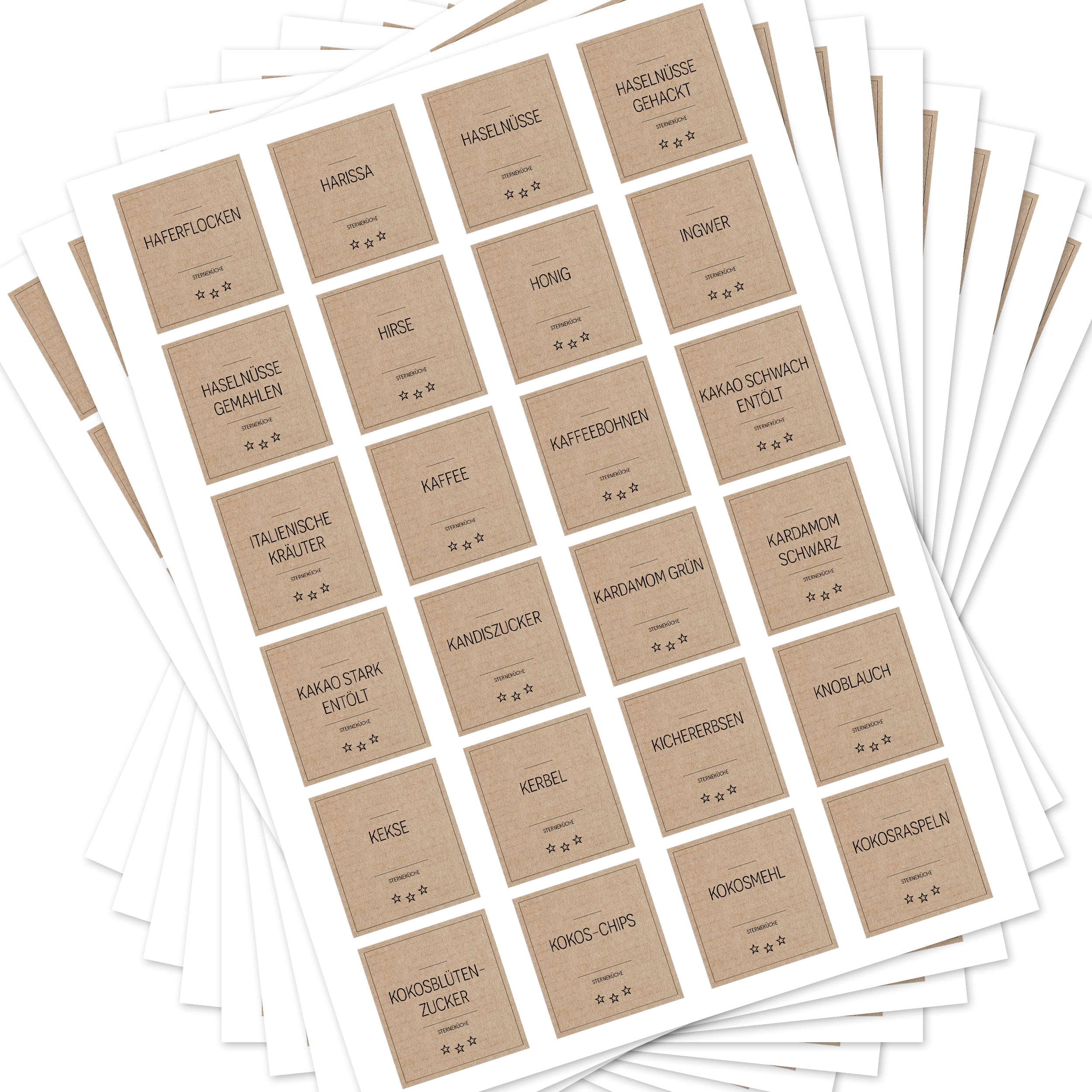Sterneküche - Aufkleber für Profis - Etiketten für die Küche (Set mit 240 Aufklebern)