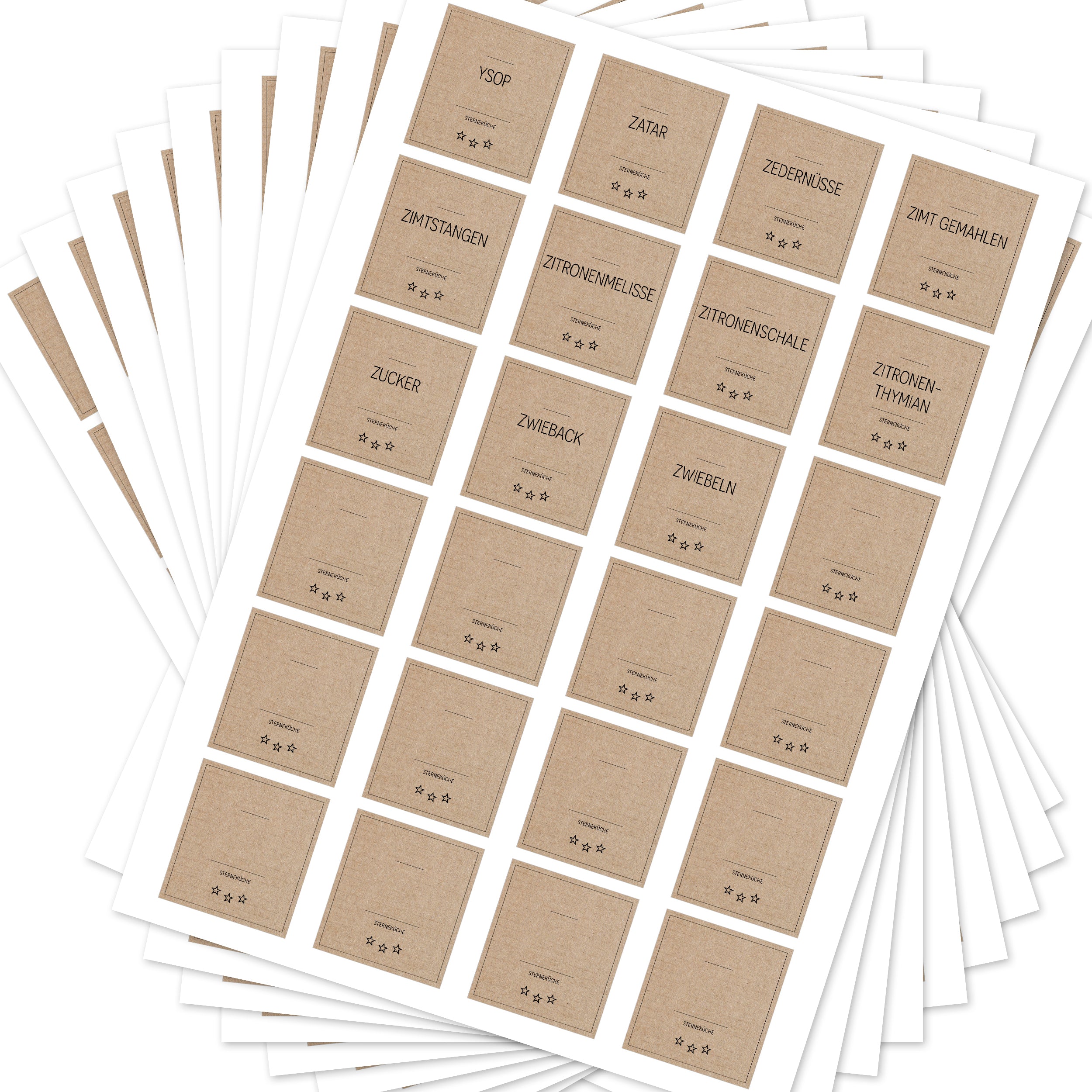 Sterneküche - Aufkleber für Profis - Etiketten für die Küche (Set mit 240 Aufklebern)