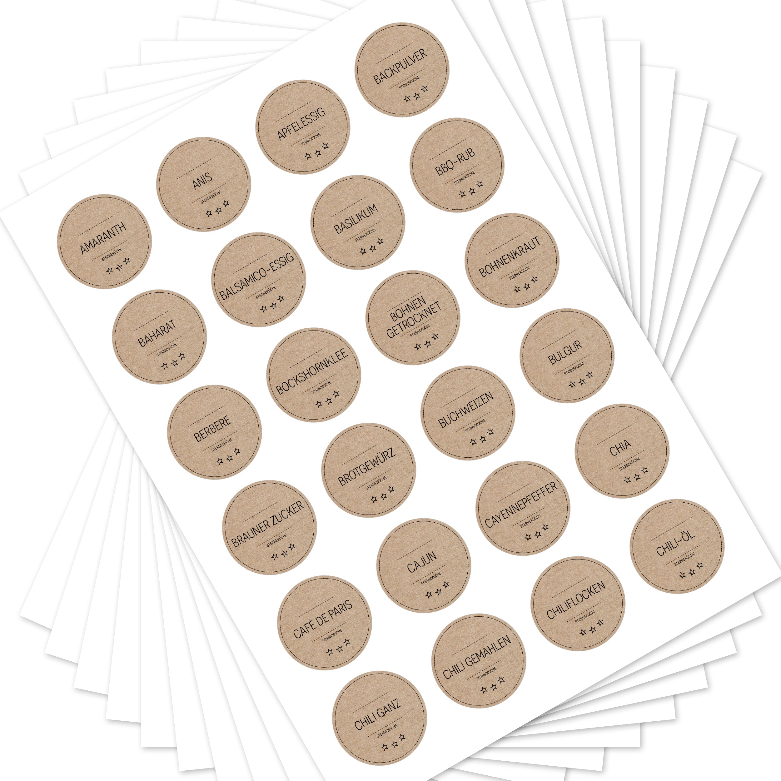 Sterneküche - Aufkleber für Profis - Etiketten für die Küche (Set mit 240 Aufklebern)