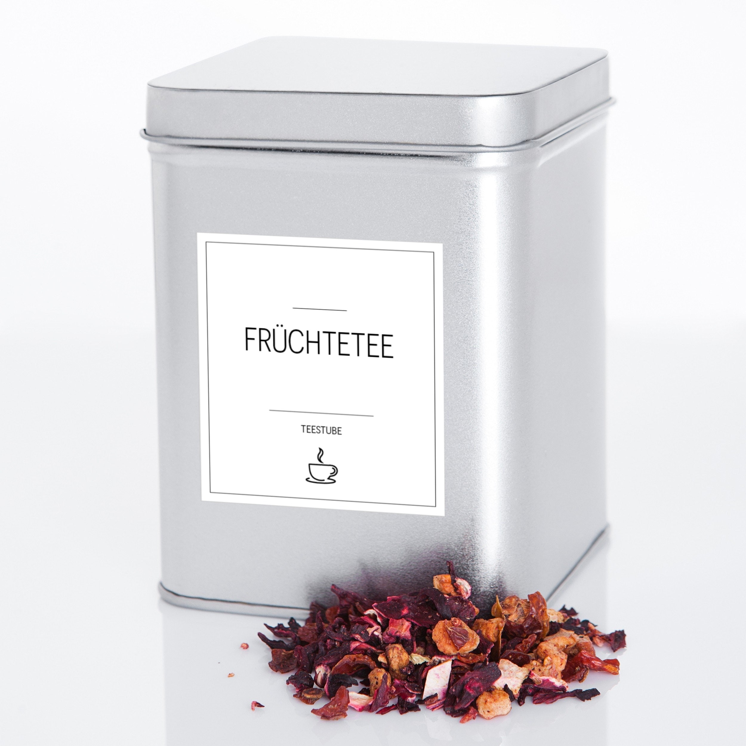 Weiße, eckige Tee-Labels als Aufkleber für Teedosen, 48er Set, ideal für Tee-Etiketten und Teestuben Dekoration