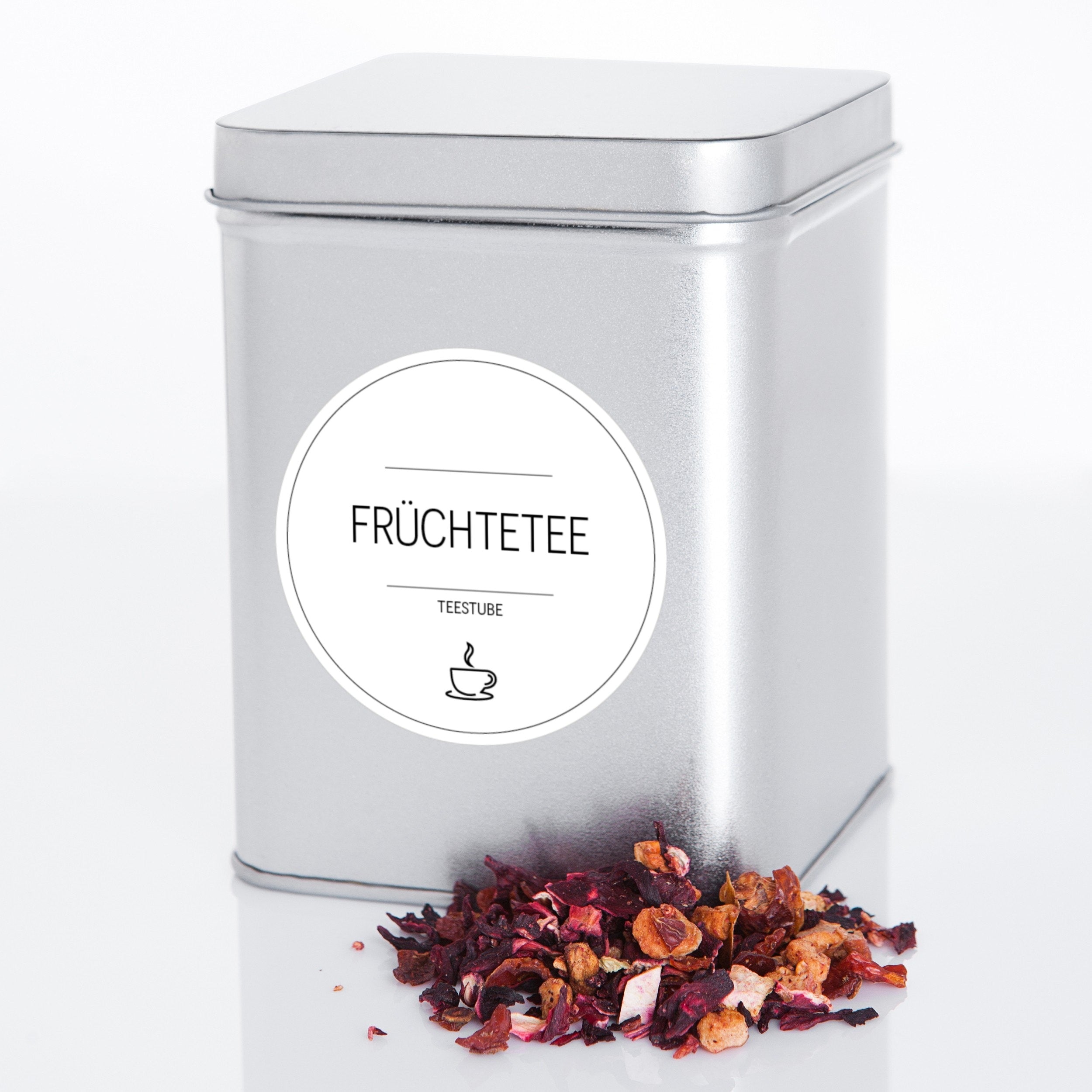 Runde weiße Tee-Aufkleber für Teedosen, Set mit 48, ideal für Tee-Etiketten, von aufkleberdrucker.de