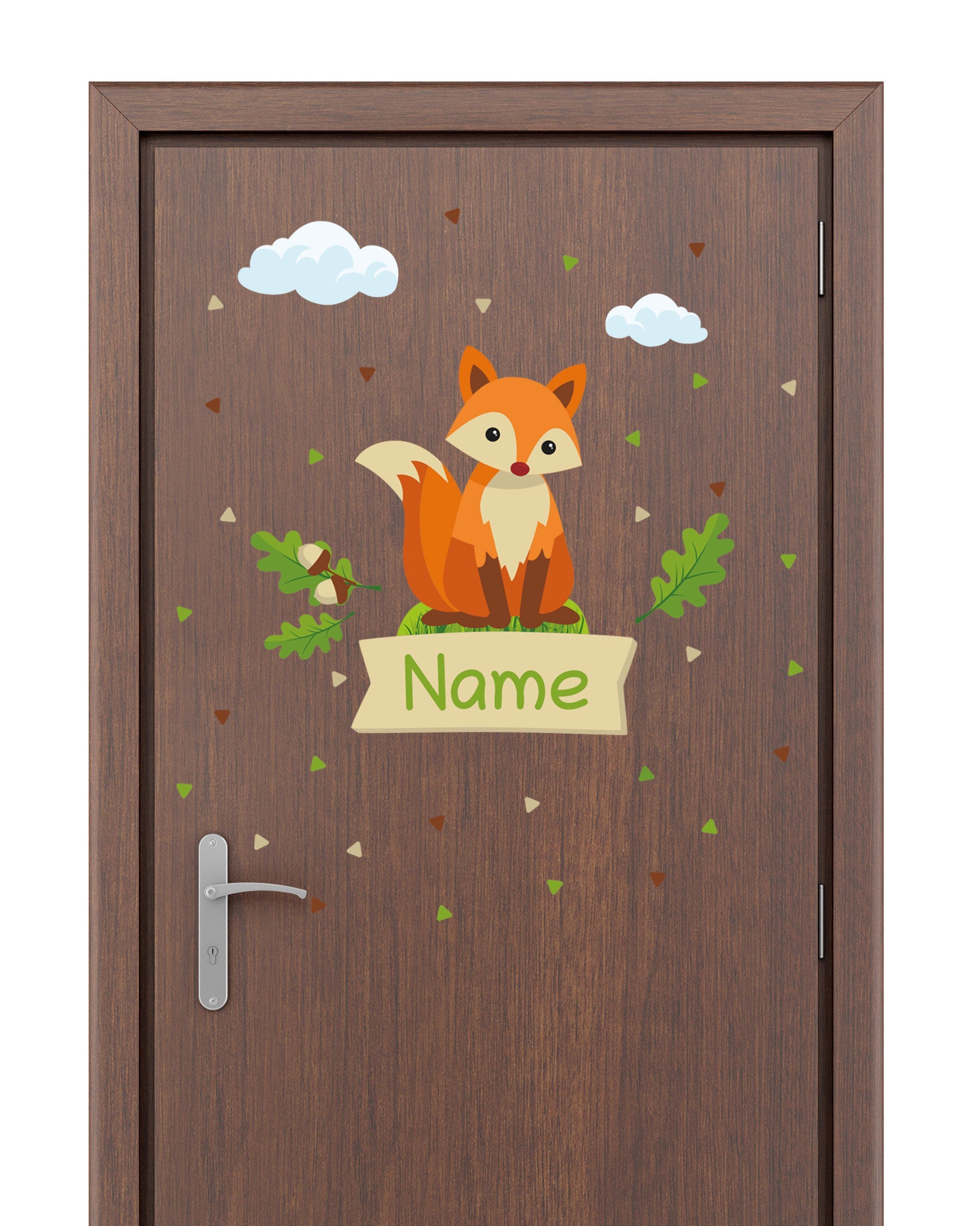 Individualisierbare Türaufkleber für das Kinderzimmer mit Fuchsmotiv