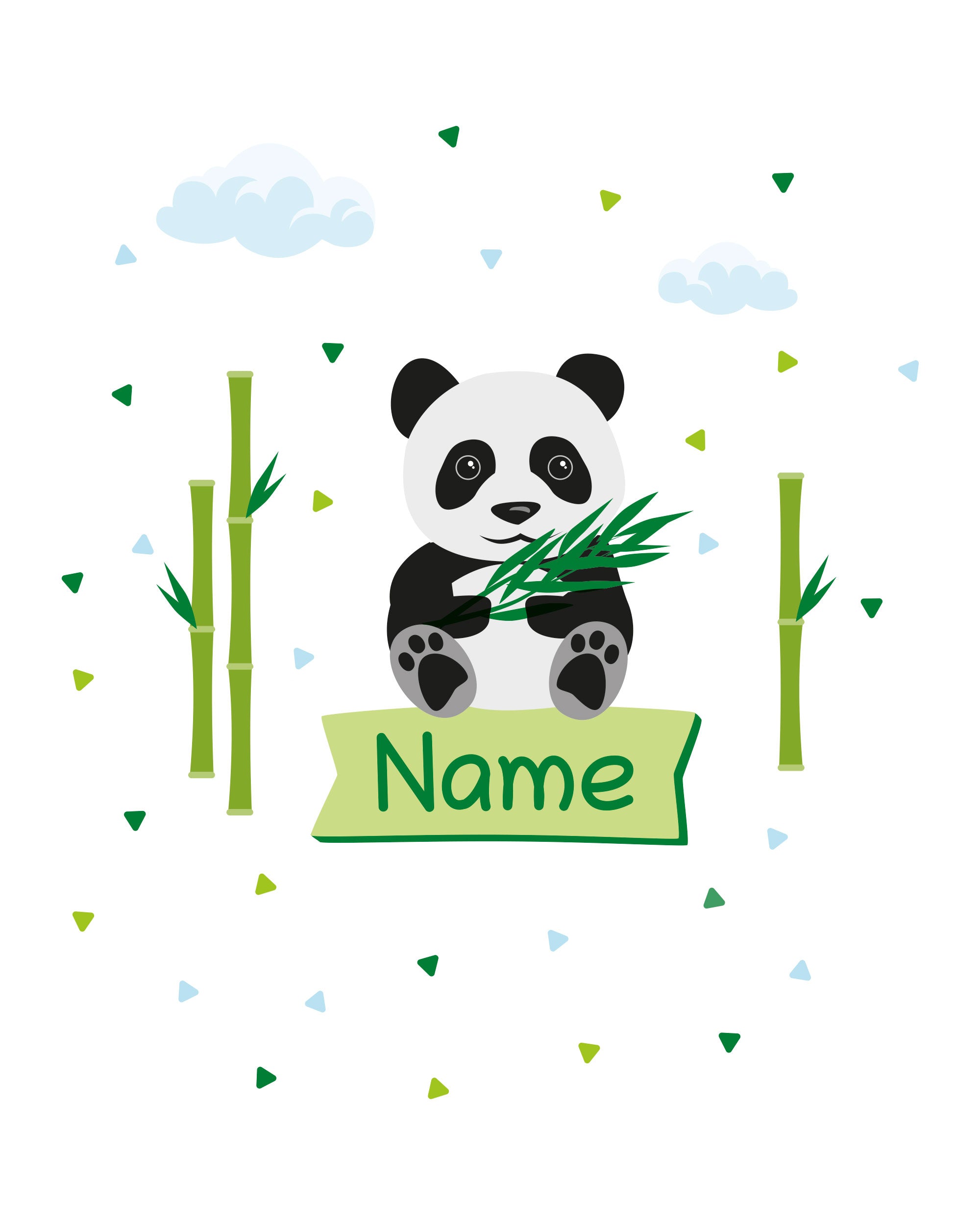 Individualisierbare Türaufkleber für das Kinderzimmer mit Pandamotiv