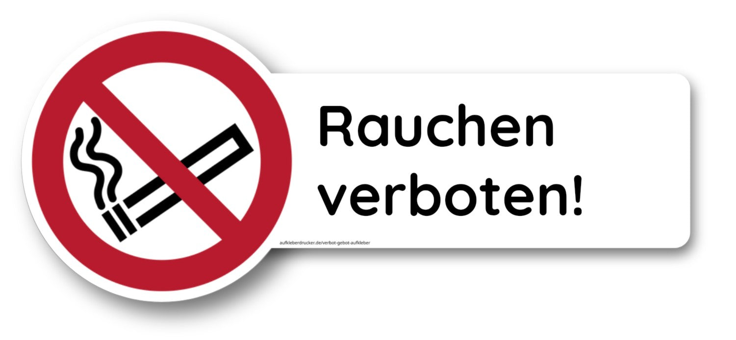 Verbotsschild mit Text, 240x100 mm, nach EN ISO 7010, aufkleberdrucker.de, zeigt Verbotssymbol und Warnhinweis