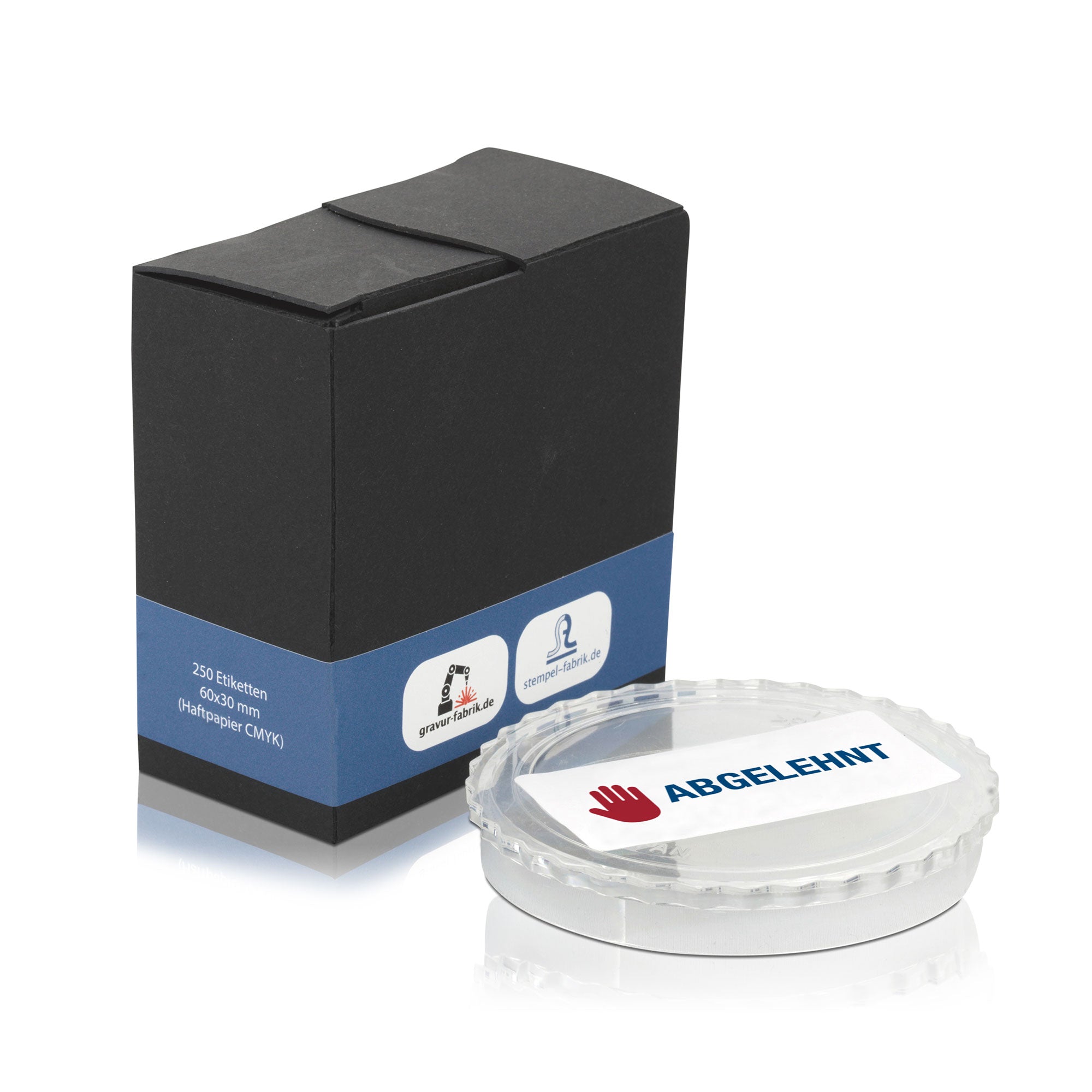 Aufkleber mit Piktogramm "Abgelehnt" auf 60x30 mm Rollenetikett, 250 Stück, für Büro und Kennzeichnung.