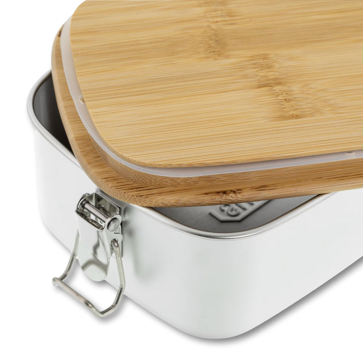 Edelstahl-Brotdose mit Bambusdeckel und Verschluss, individuell graviert, ideal für Kinderbrotzeit, von kinder-druckerei.de
