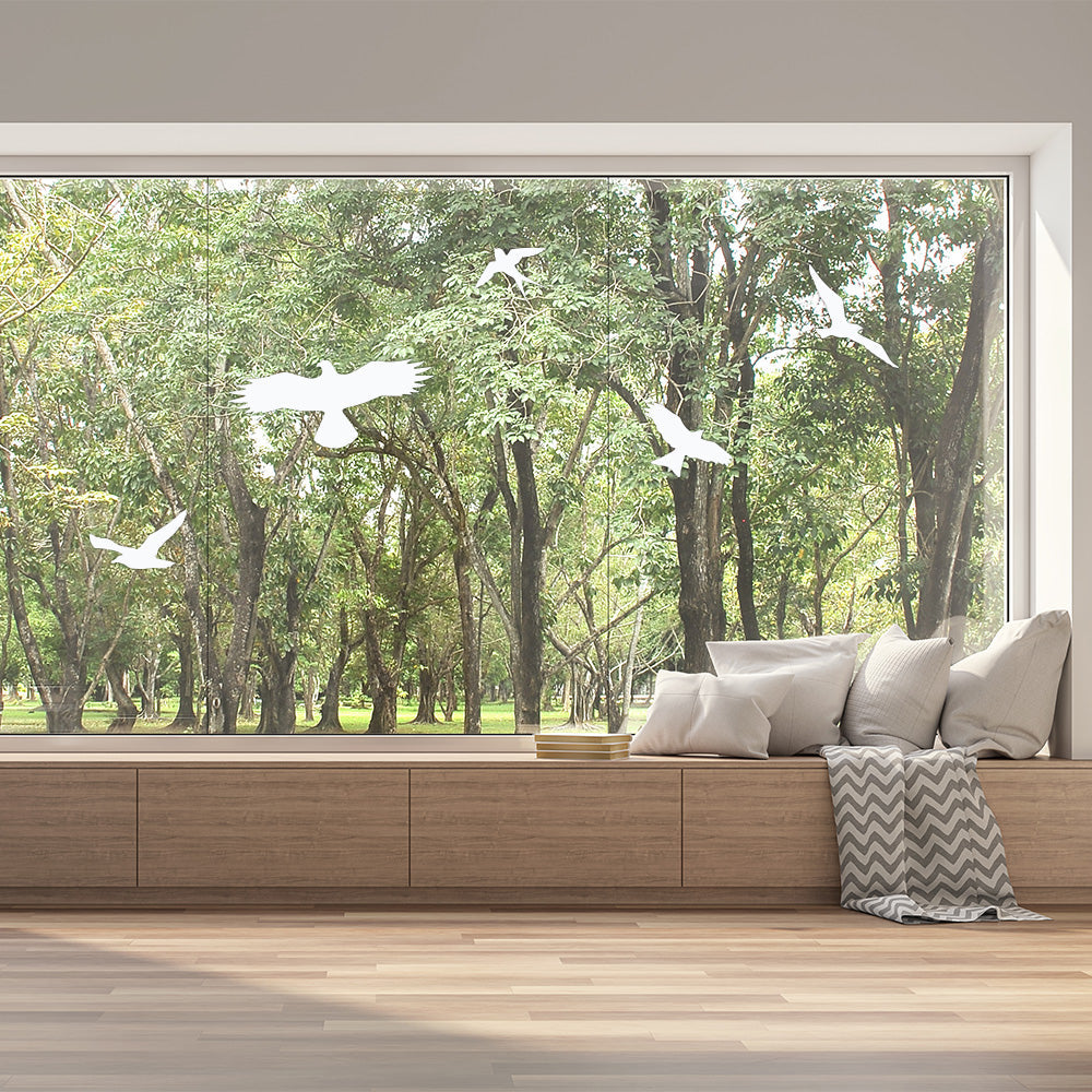 Vogel-Silhouettenaufkleber, 2 Bögen, dekorativ für Fenster, aufkleberdrucker.de, schwarz, 200x300 mm