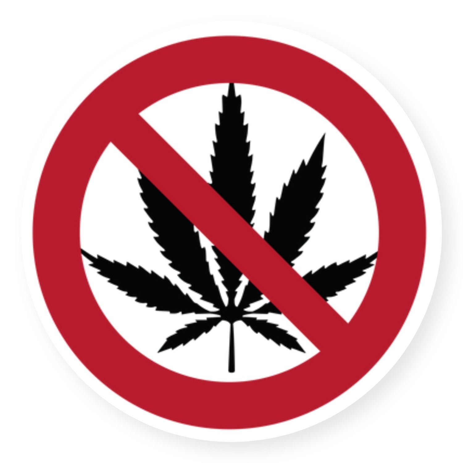 Alu-Verbundschild mit Cannabis-Design, 10 cm, mit Verboten-Symbol, wetterfest und langlebig für den Außenbereich