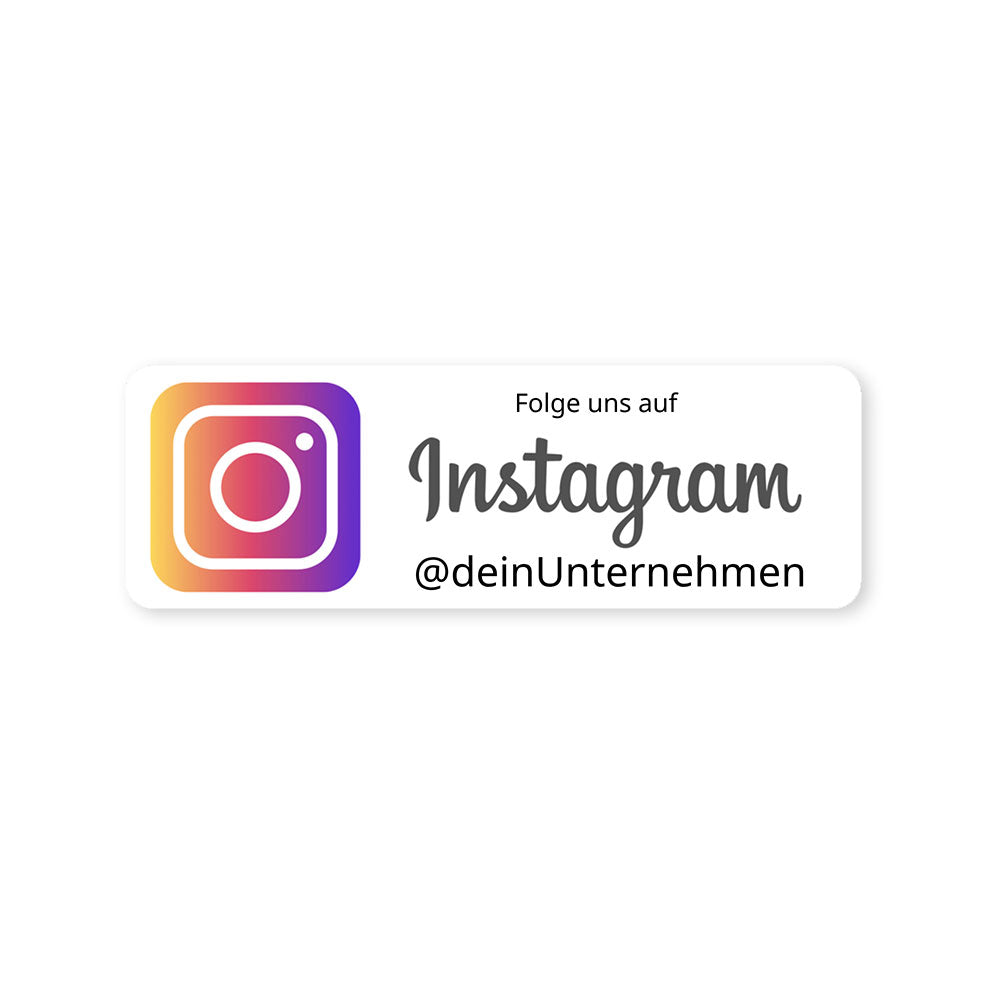 Social-Media Aufkleber Instagram individuell - Set (2 Bögen / 72 Stück 60x20 mm)