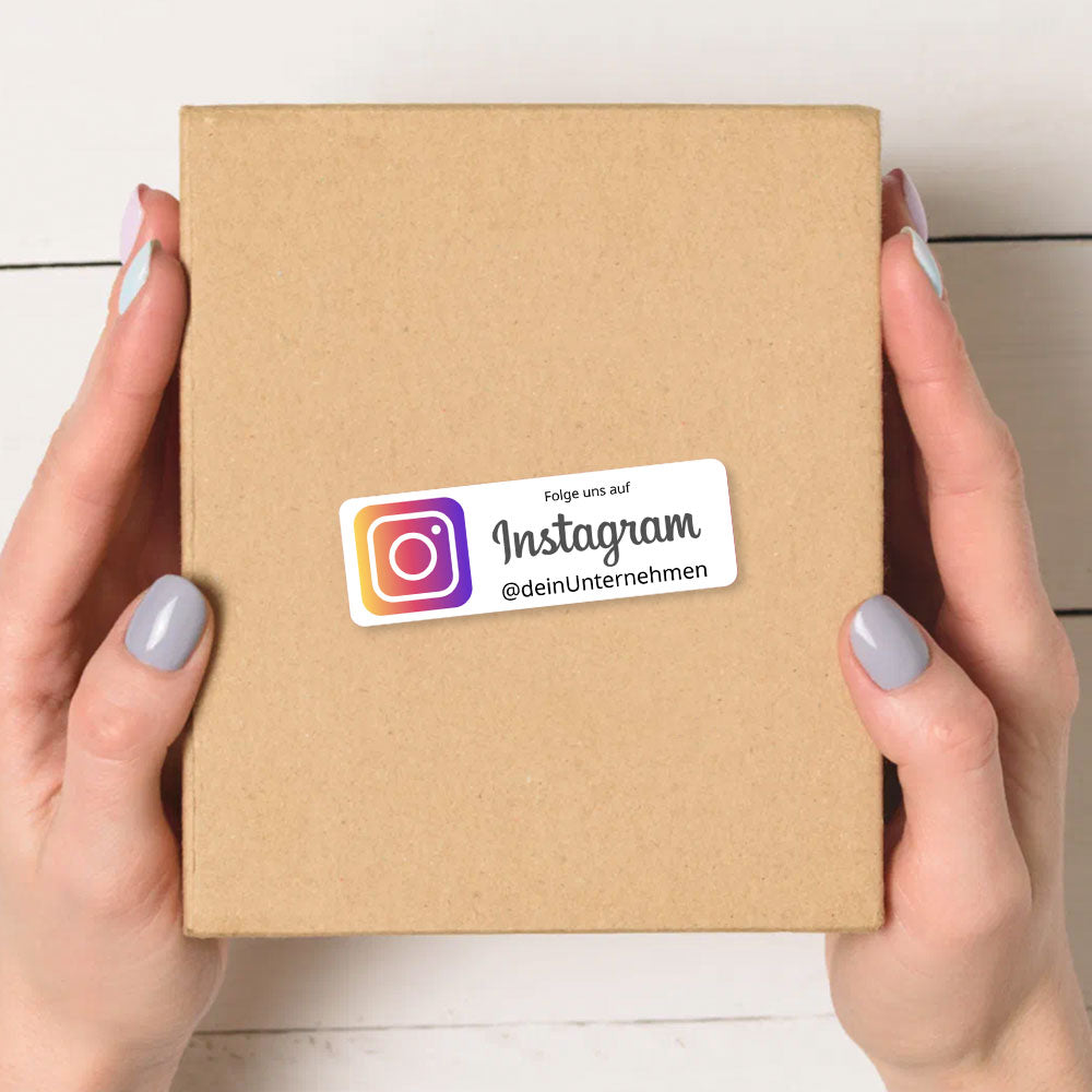 Social-Media Aufkleber Instagram individuell - Set (2 Bögen / 72 Stück 60x20 mm)
