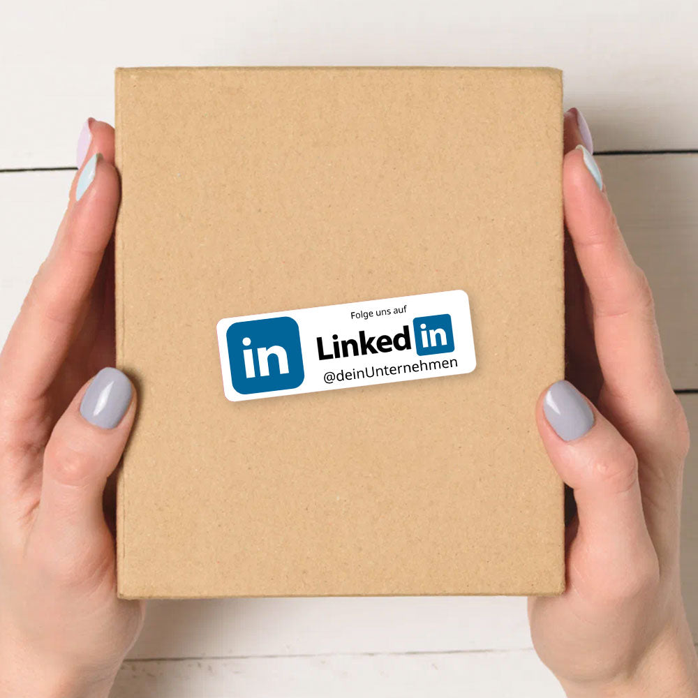 Individuelle LinkedIn Social-Media Aufkleber im Set mit 72 Stück, 60x20 mm, aufkleberdrucker.de