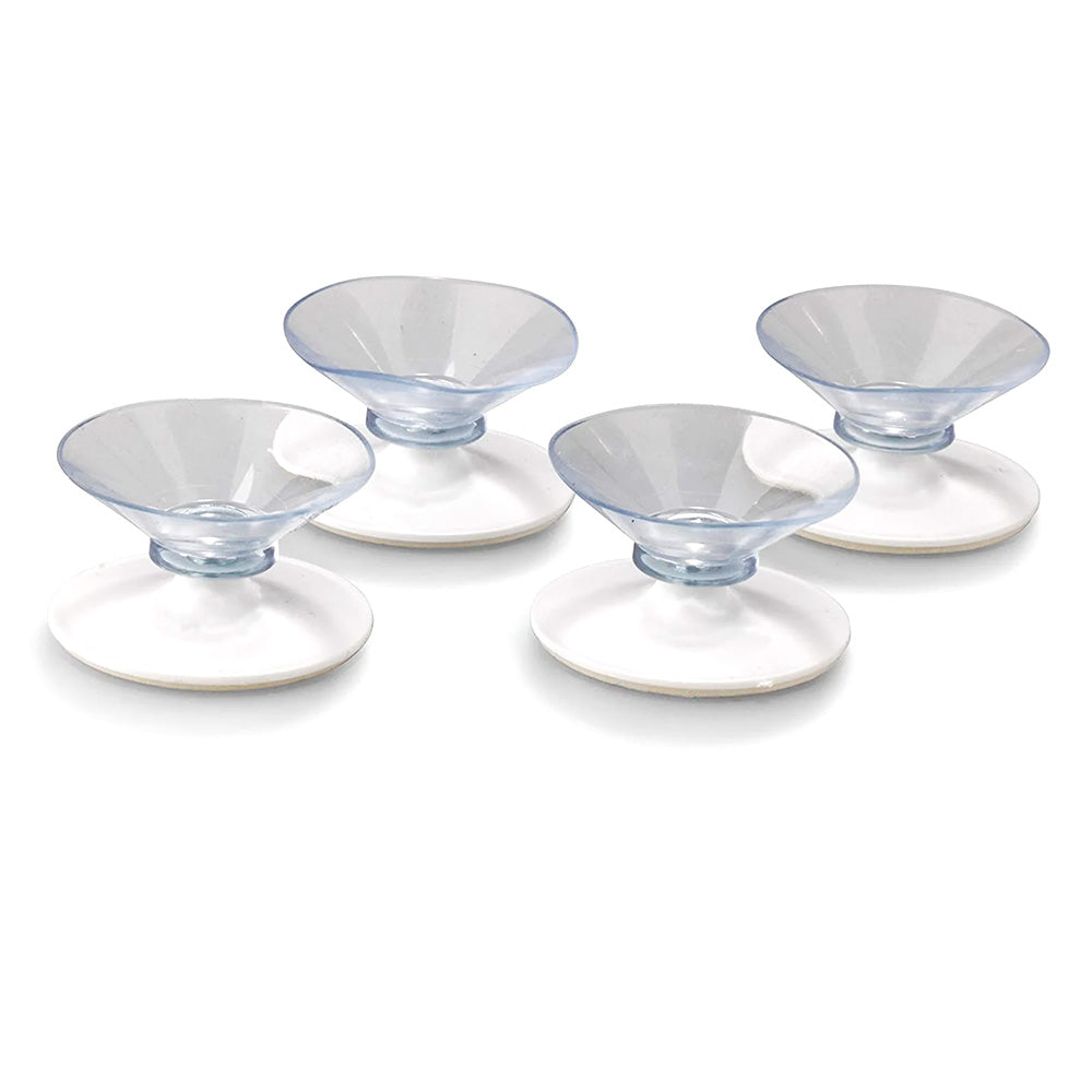 4 Stück Saugnapf transparent 40 mm Selbstklebend zur Schilderbefestigung