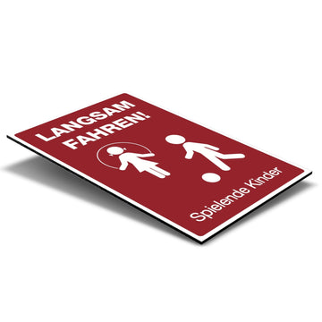 Schritt fahren Schild D-061 | Warnschild Spielende Kinder 7 km/h Schritt fahren Schild D-061 | Warnschild Spielende Kinder 7 km/h