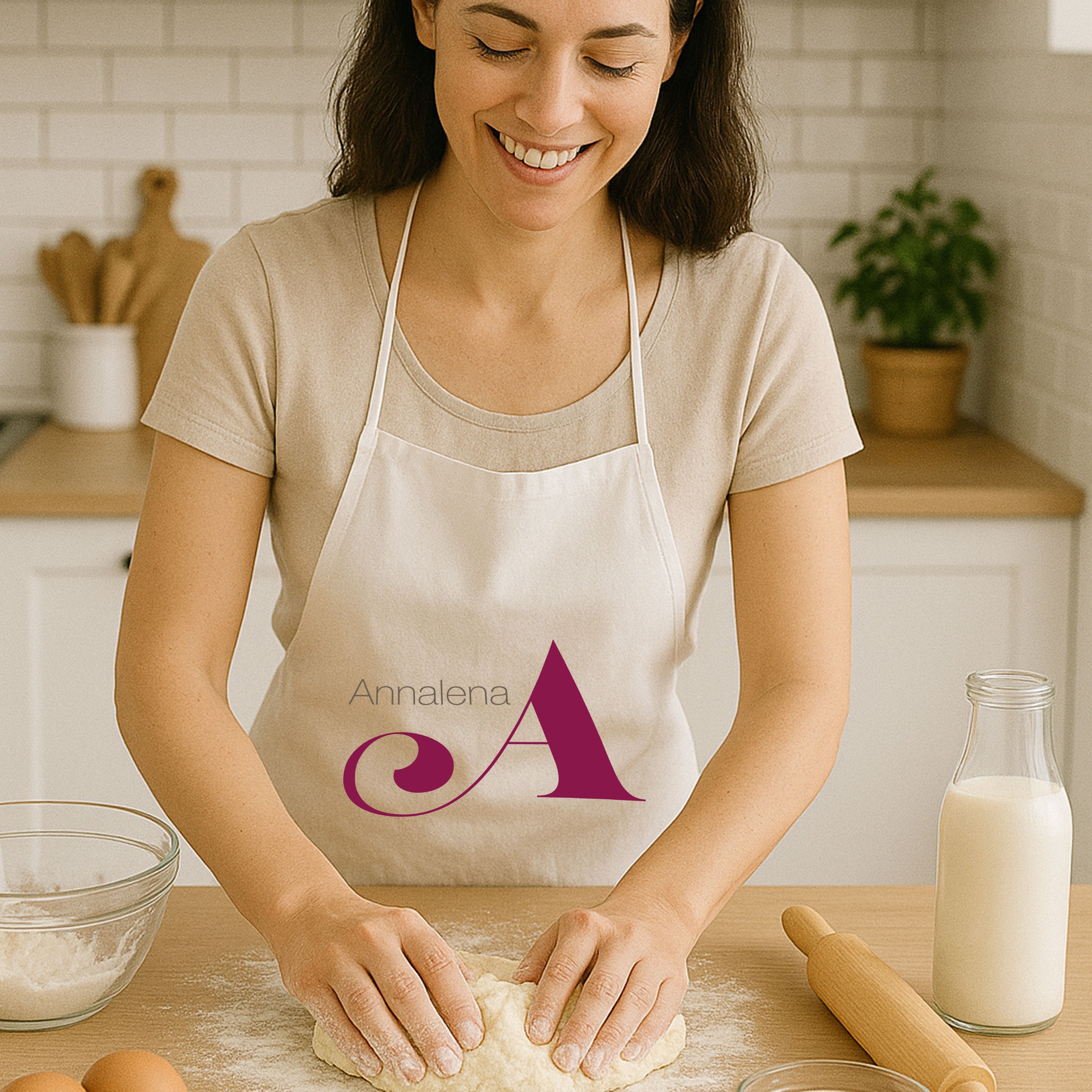 Bunte Schürze mit individuellem Druck für Kinder, aus Baumwolle, mit buntem Motiv, ideal zum Kochen oder Basteln.