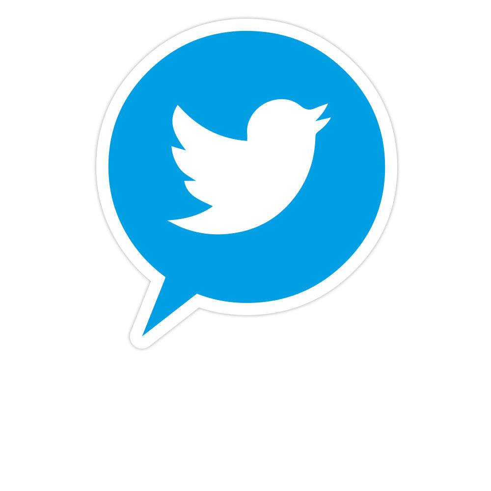 Social-Media Aufkleber Twitter - Set (3 Bögen / 84 Stück - 200x300 mm)