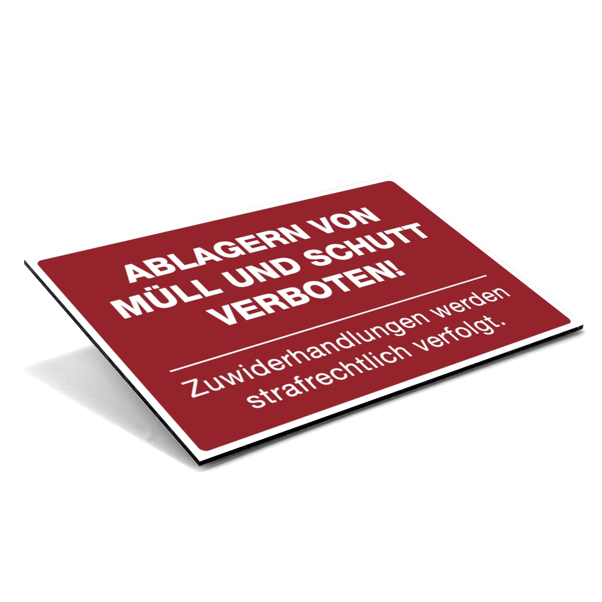 schild aufkleber hinweis müll abfall entsorgung ordnung müllplatz sperrmüll verbot strafe schutt bauschutt polizei miethaus haus wohnheim