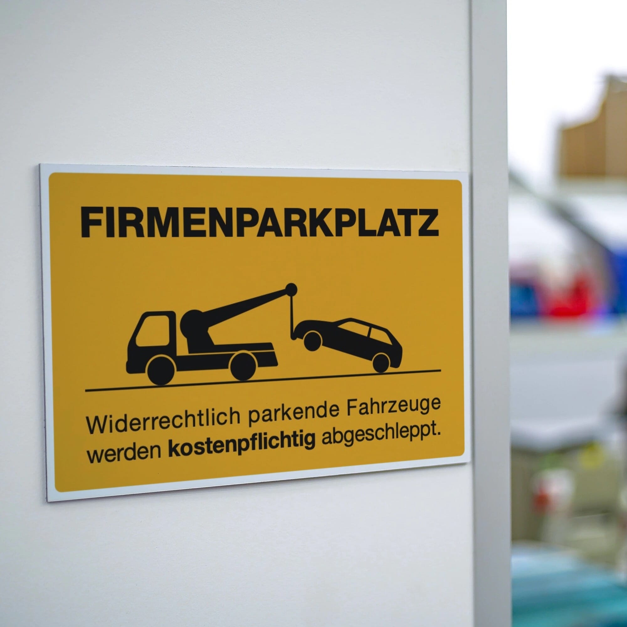 Schild Alu-Verbund Firmenparkplatz (signalgelb, 200x300x4 mm)