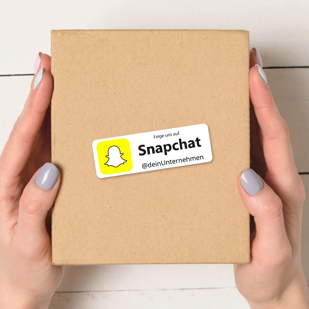 Zwei Bögen individuelle Snapchat Social-Media Aufkleber, 72 Stück, 60x20 mm, bunt und auffällig, zum Gestalten von Social-Media-Posts