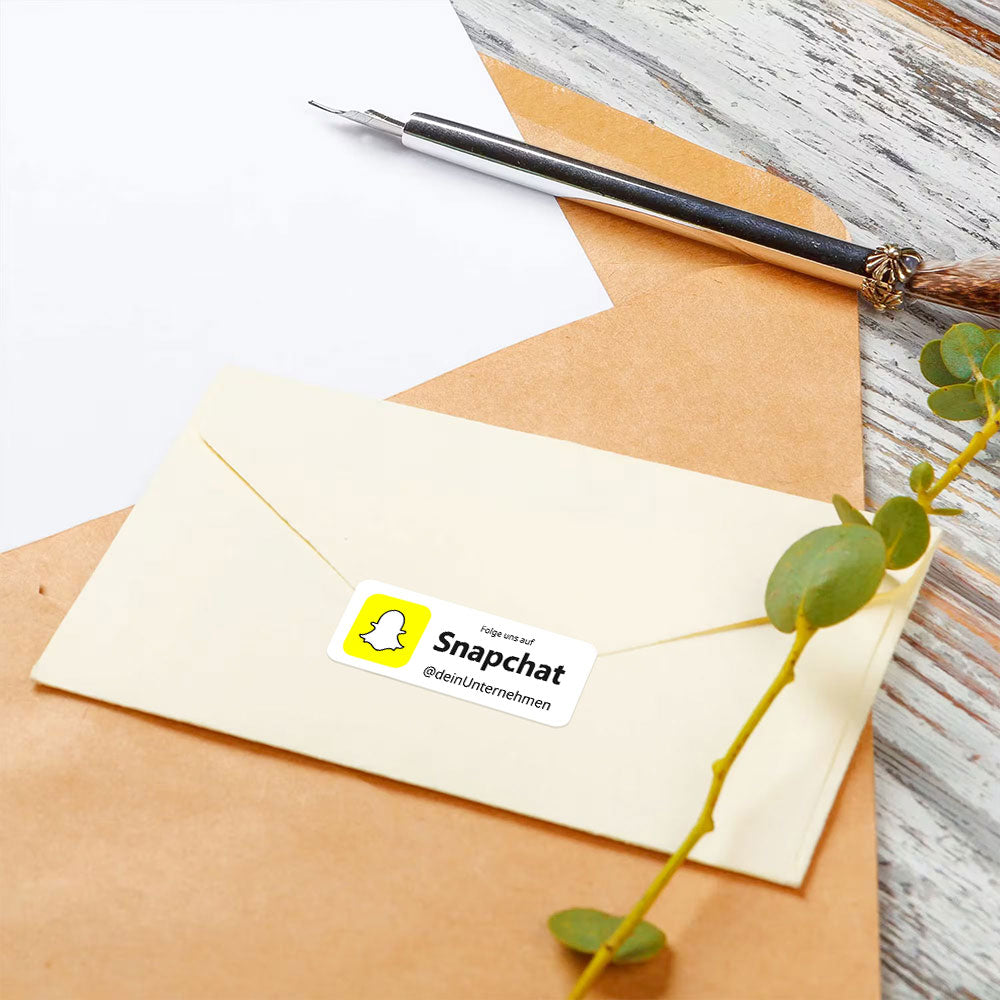 Individueller Snapchat Social-Media Aufkleber, 2 Bögen mit 72 Stück, 60x20 mm, bunt, für kreative Dekorationen.