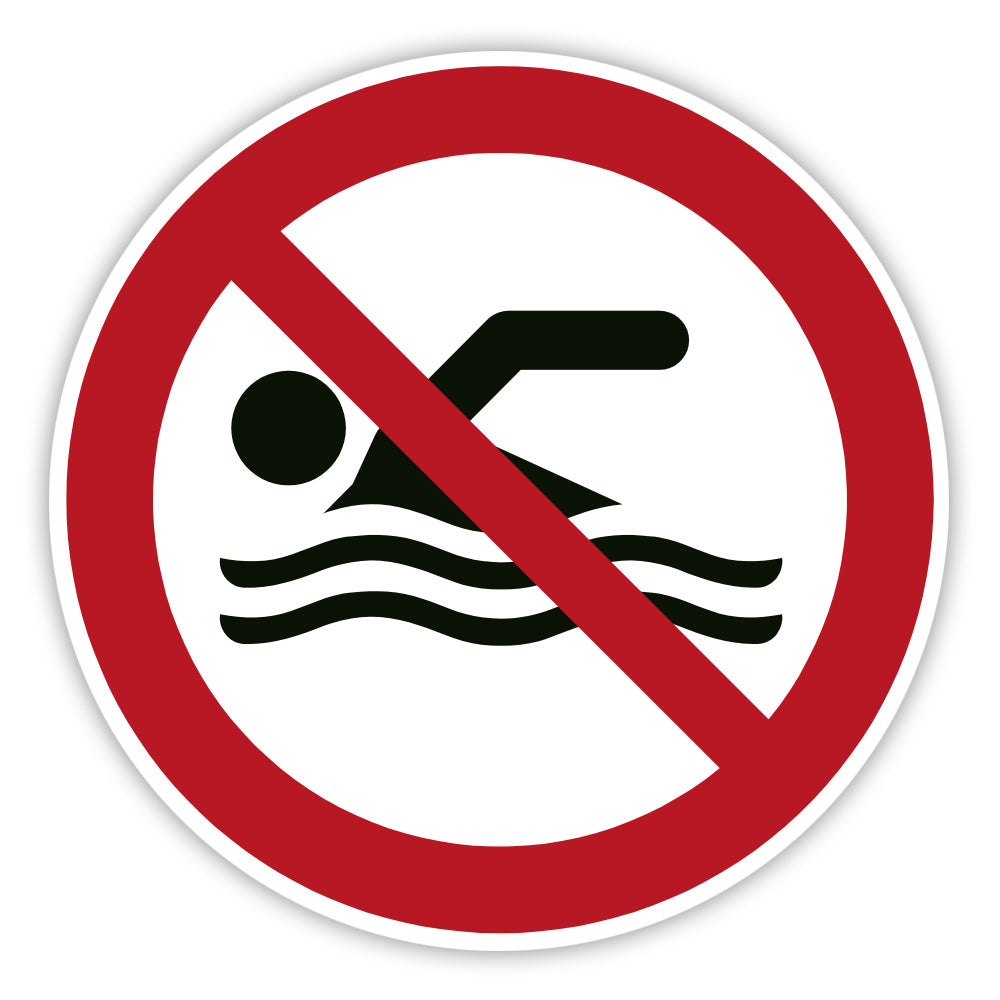 Verbotsschild Schwimmen verboten