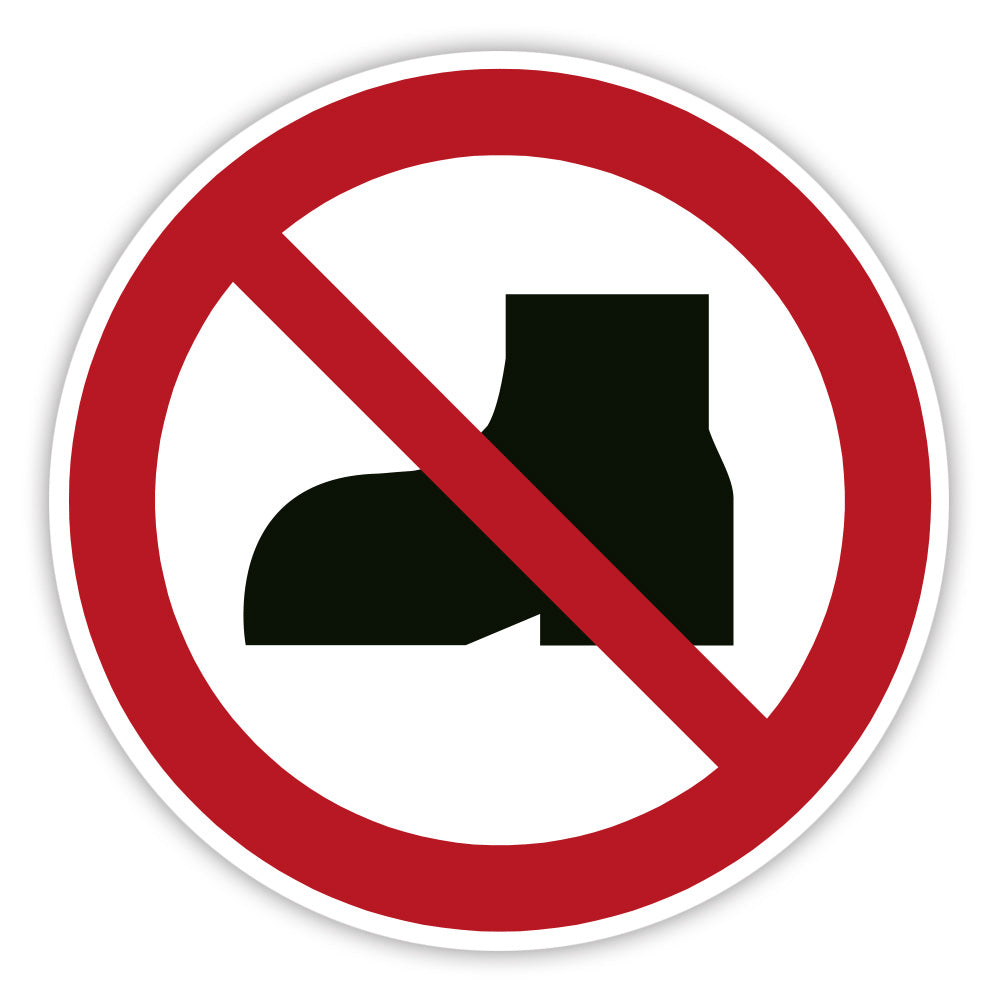 Verbotsschild Straßenschuhe verboten