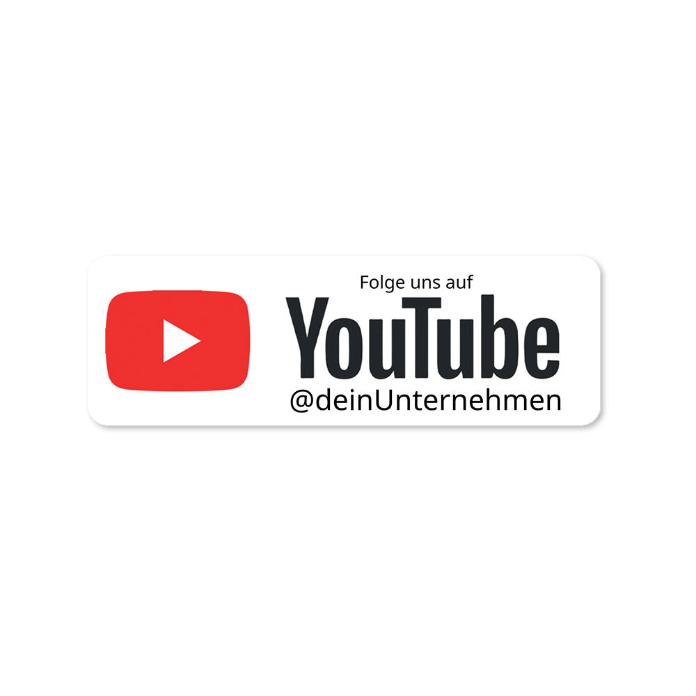 Individuelle YouTube Social-Media Aufkleber, Set mit 72 Stück in verschiedenen Designs, 60x20 mm, aufkleberdrucker.de