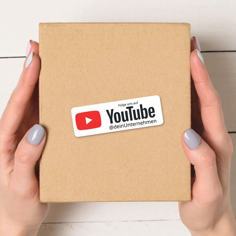 Individueller YouTube Social-Media Aufkleber Set mit 72 bunten 60x20 mm Aufklebern auf zwei Bögen, perfekt für Dekoration.